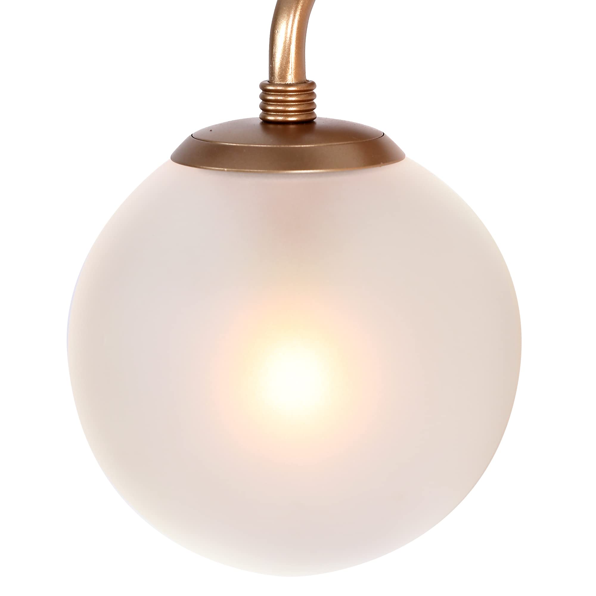 Durent Gold Modern Bathroom Vanity Light Fixture - 2 Light Over Mirror with Frosted Glass Shades for Bathroom, Powder Room & Dressing Area Lighting
