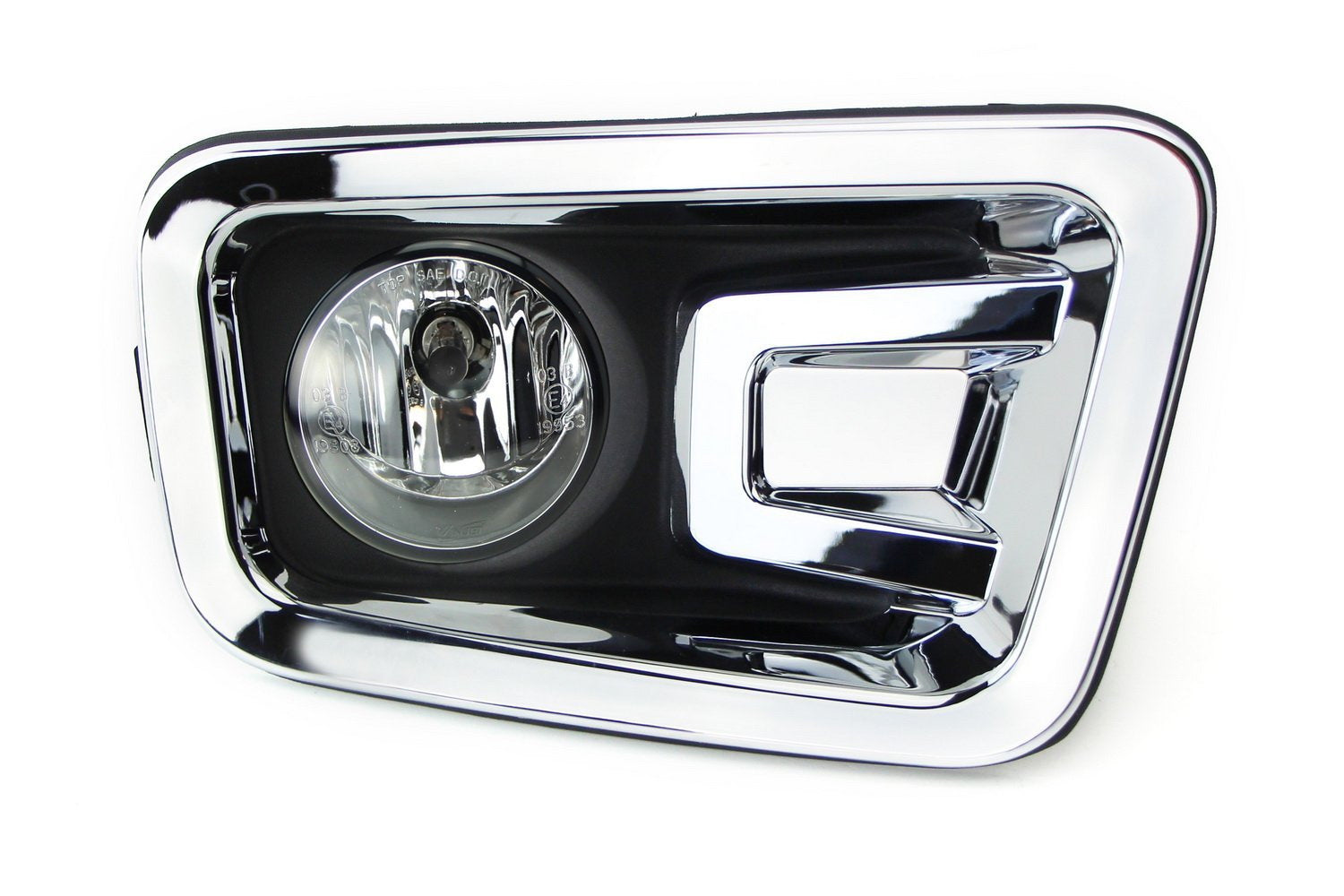 Chrome Bezel Fog Light Kit with Clear Lens & Switch Wiring - Compatible with 2017-2019 Nissan Titan | Off-Road Driving & Night Visibility Enhancement