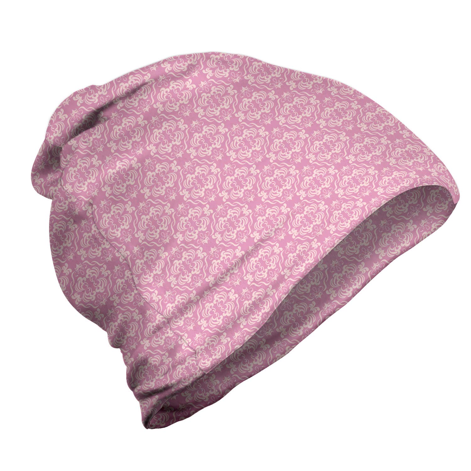 Ambesonne Unisex Beanie - Abstract Curvy Romantic Design - Soft Winter Hat for Men & Women - Perfect for Hiking, Camping, and Outdoor Activities