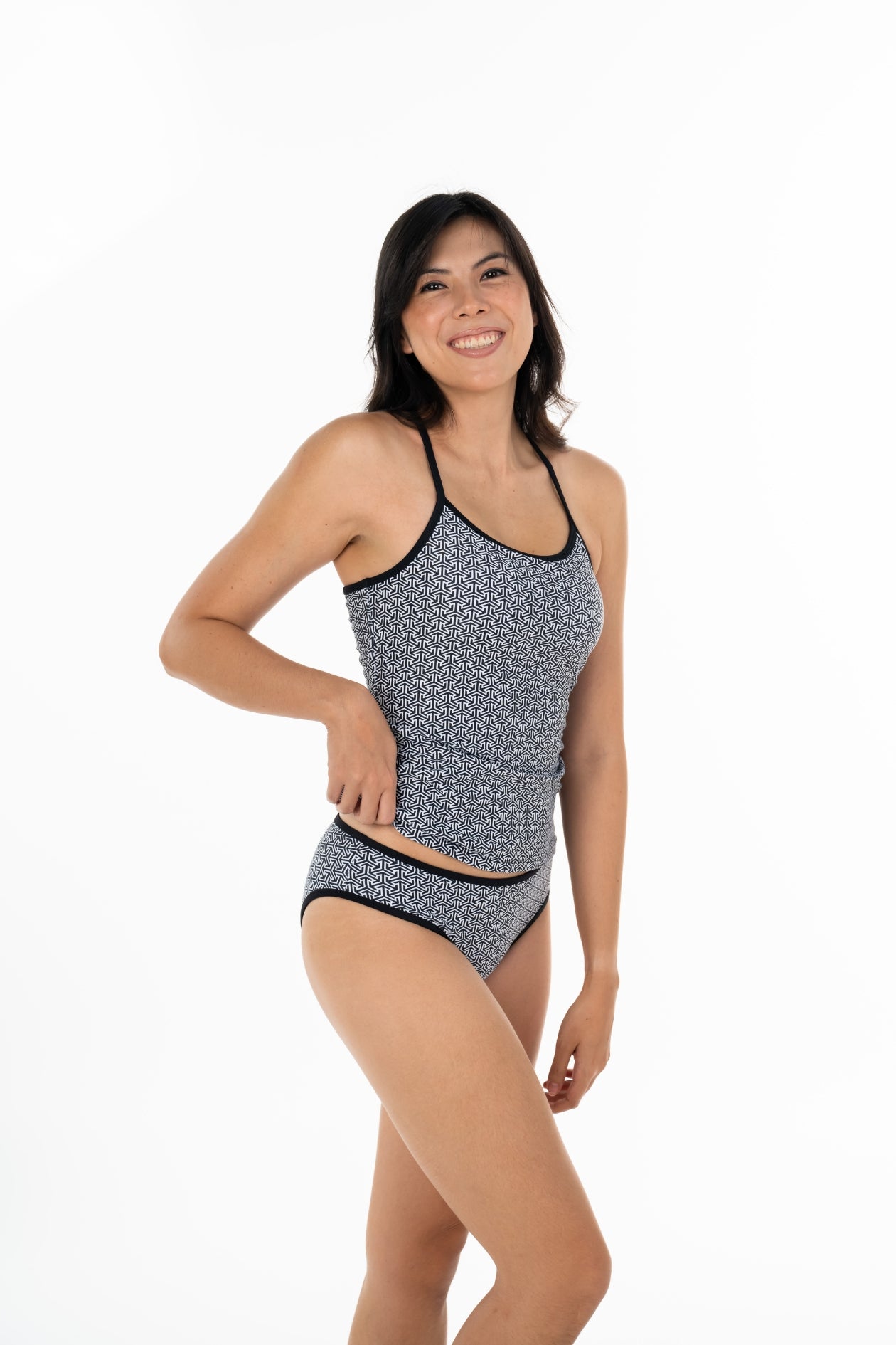 Coron Banded Tankini Top for Women - High Waist Swimwear with Adjustable Straps - Perfect for Beach, Pool & Summer Vacations