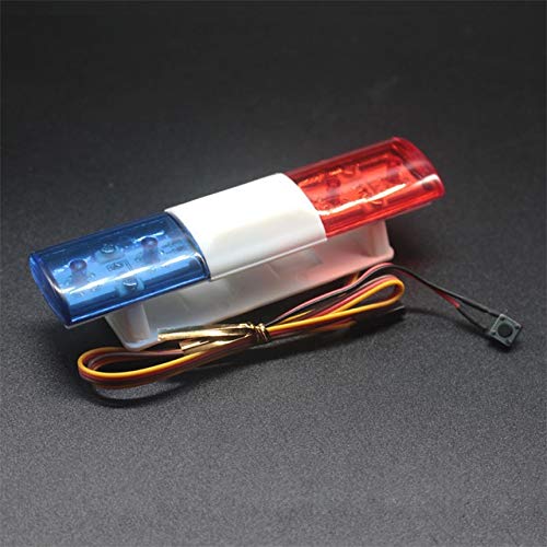 ZHOUPENGF 1:10 RC Car Police Night Flash LED Light Bar 4.8-7.2V Super Bright Red & Blue Emergency Lights for RC Model Trucks - Perfect for Night Racing, Off-Road Adventures and Police Car Simulation