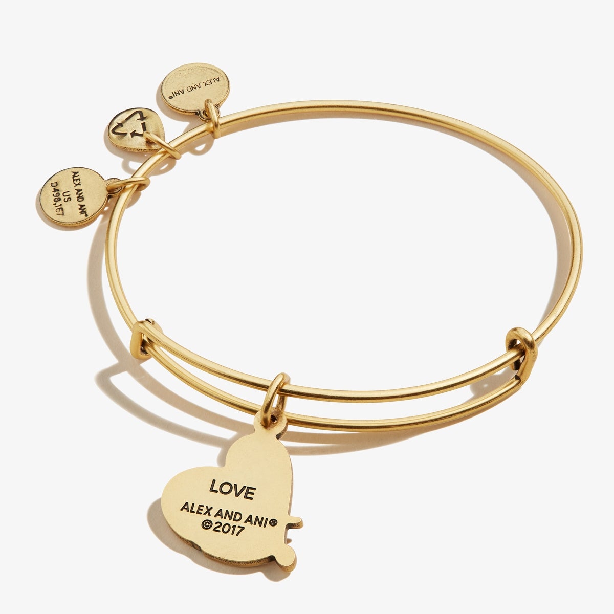 Love Charm Bangle Bracelet - Sterling Silver Adjustable Romantic Jewelry Gift for Women - Perfect for Valentine's Day, Anniversary & Special Occasions