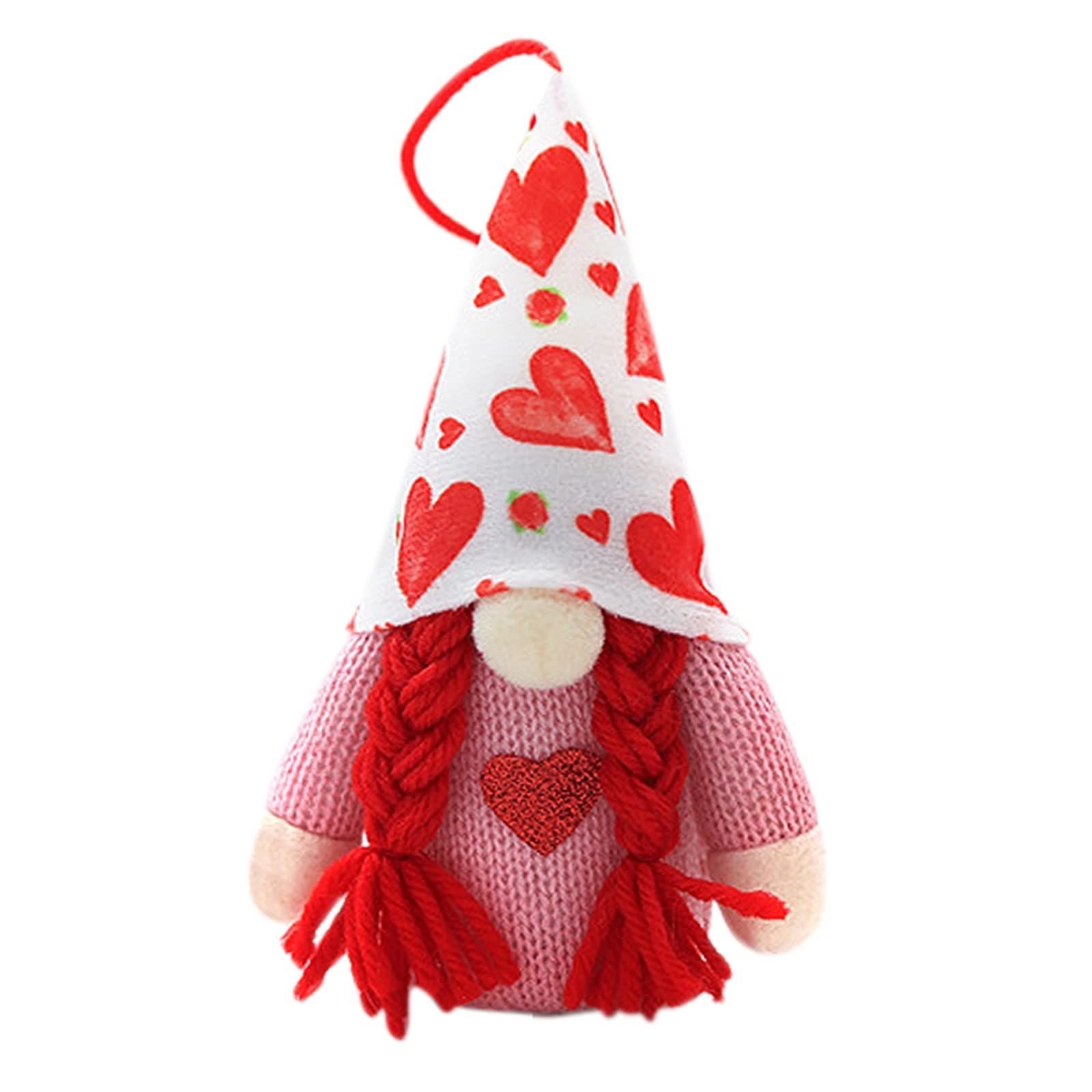 Red Shatterproof Valentine's Doll - Pink Dwarf Love Ornament for Christmas & Home Decor