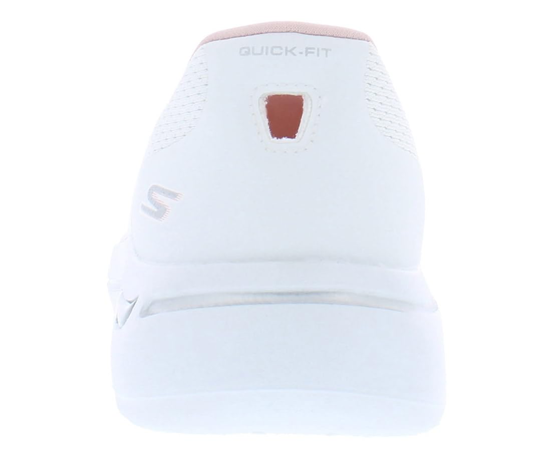 Skechers Women's Go Walk Arch Fit Imagined Sneaker - Lightweight Walking Shoes for Women with Arch Support, Comfortable Slip-On Design in White/Light Pink, Size 6 | Perfect for Walking, Travel & Everyday Wear
