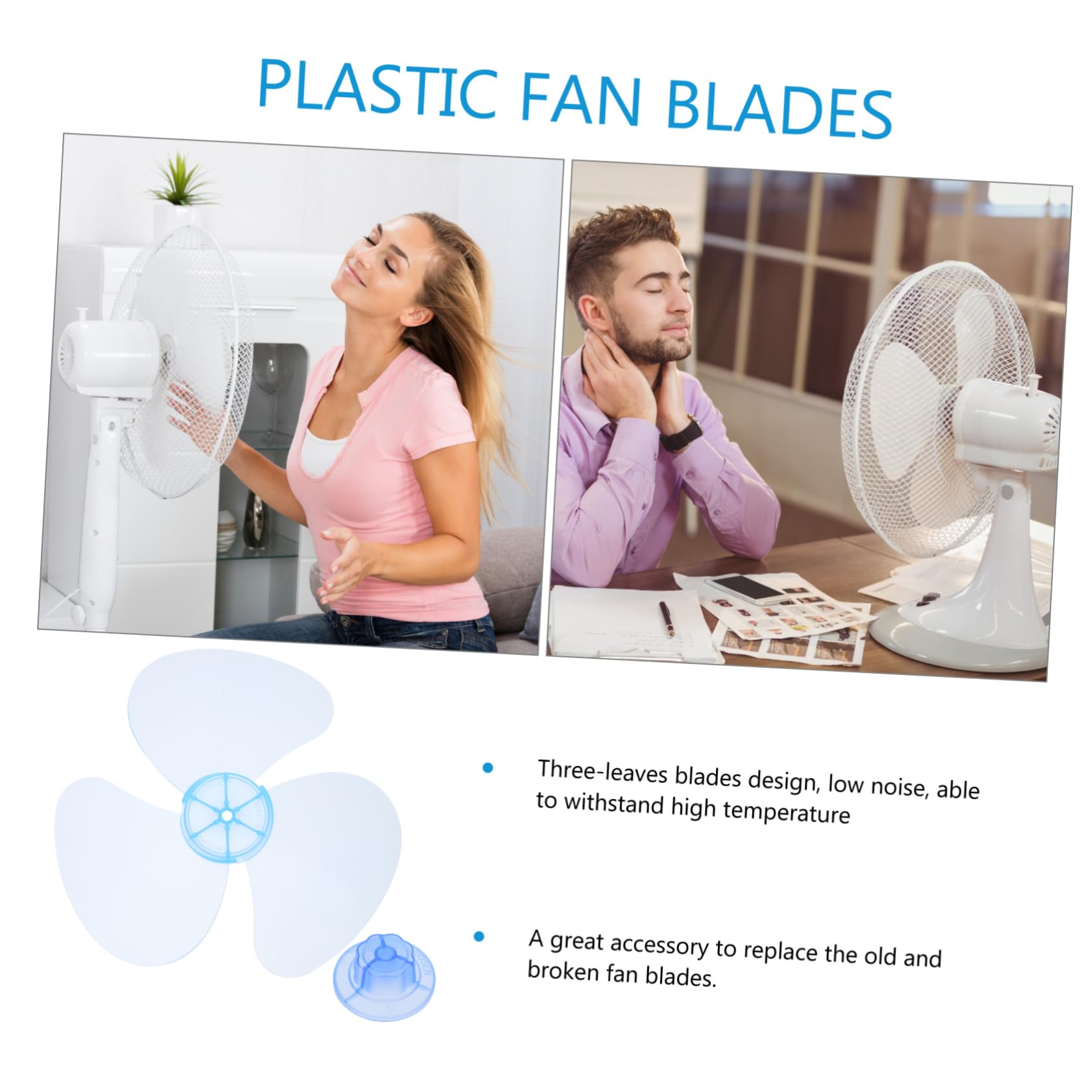 SOLUSTRE 12 Plastic Fan Blades Replacement - 3 Leaf Electric Fan Parts for Table Fan, Household Fan, Air Conditioner & Ceiling Fan - Durable PP Material for Home, Office & Outdoor Cooling