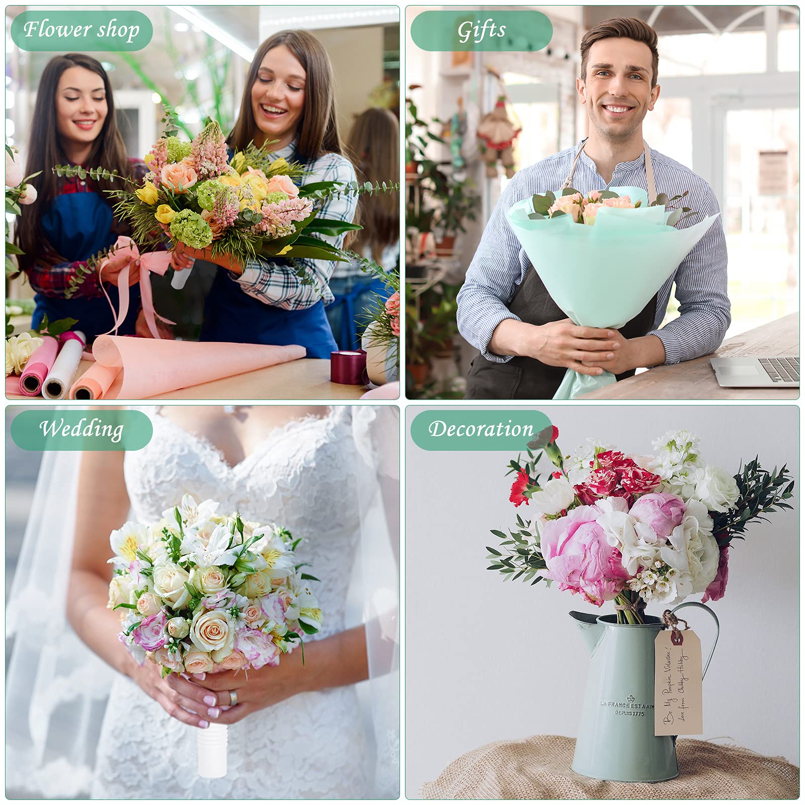 Geiserailie 6-Piece Wedding Bouquet Holder Set - Floral Foam Bouquet Handle for Bridal Artificial Flowers, DIY Flower Arrangements & Gardening Supplies - Perfect for Weddings, Bridal Showers & Home Decor