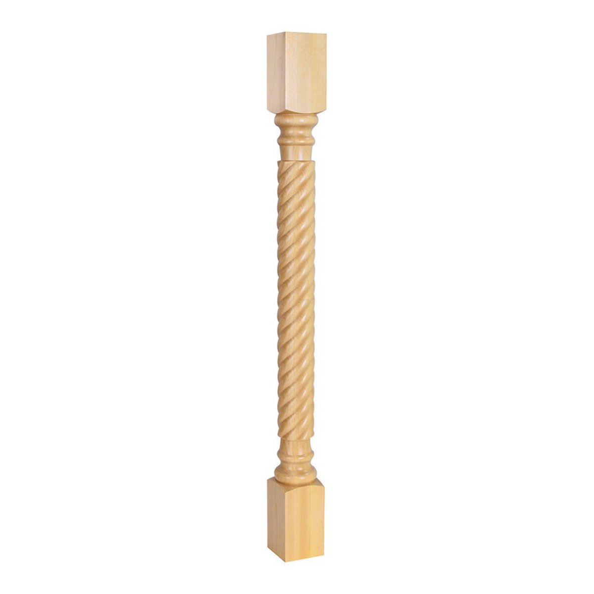 Hardware Resources 3x3x35.5 Inch Cherry Wood Post with Rope Pattern - Perfect for Stair Railings, Porch Columns, and DIY Home Decor Projects