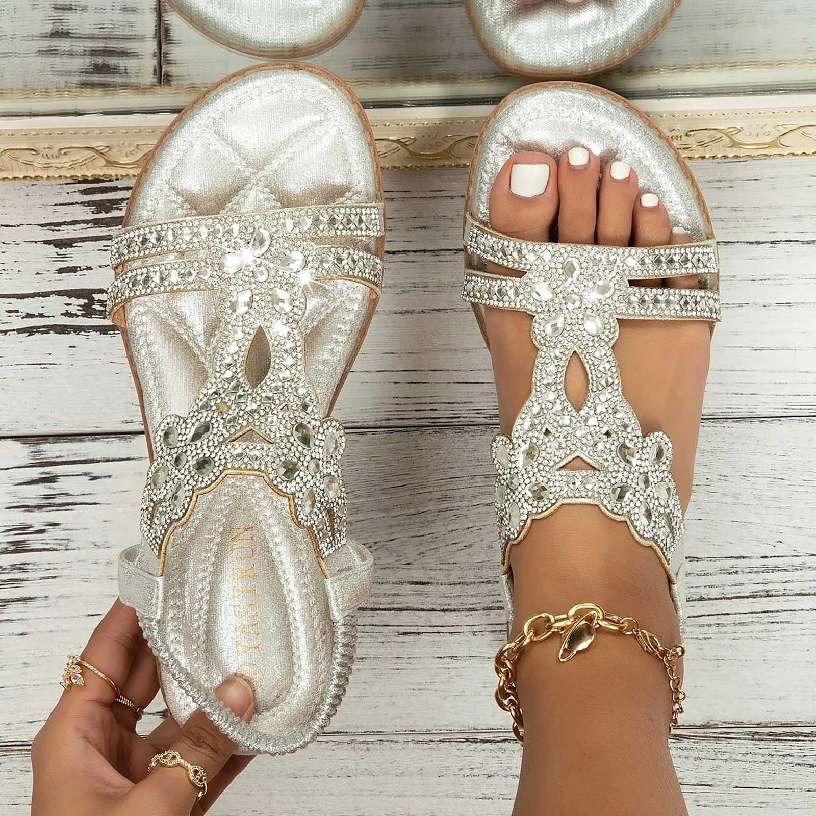 Women's Casual Flat Platform Sandals with Arch Support - Non-Slip Summer Dressy Sandals for Walking, Beach, Travel & Outdoor Activities