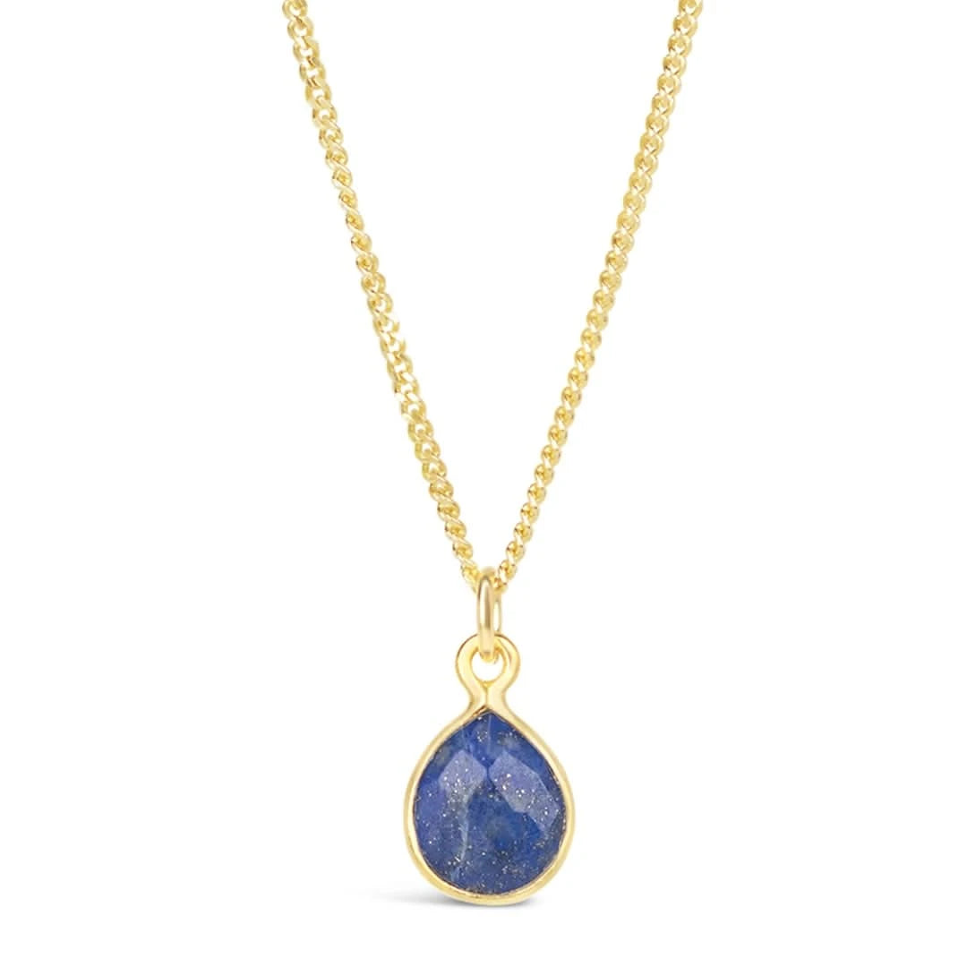 Lapis Lazuli Gold Charm Necklace - September Birthstone Jewelry for Women - Perfect Gift for Birthday, Anniversary & Special Occasions