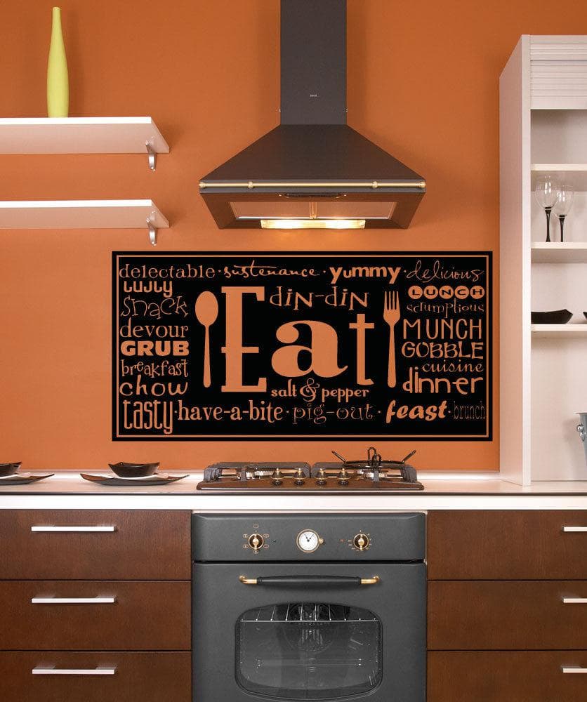 Vinyl Wall Decal Sticker - Motivational Eating Words Quote #5193 - Perfect for Kitchen Decor, Dining Room Wall Art & Home Office Inspiration