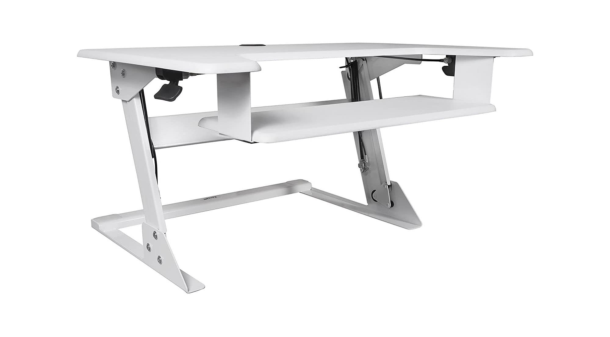 Kantek Adjustable Sit to Stand Desktop Riser - Ergonomic Height Adjustable Monitor Stand for Home & Office (STS900W, White) | Perfect for Dual Monitor Setup & Improving Posture