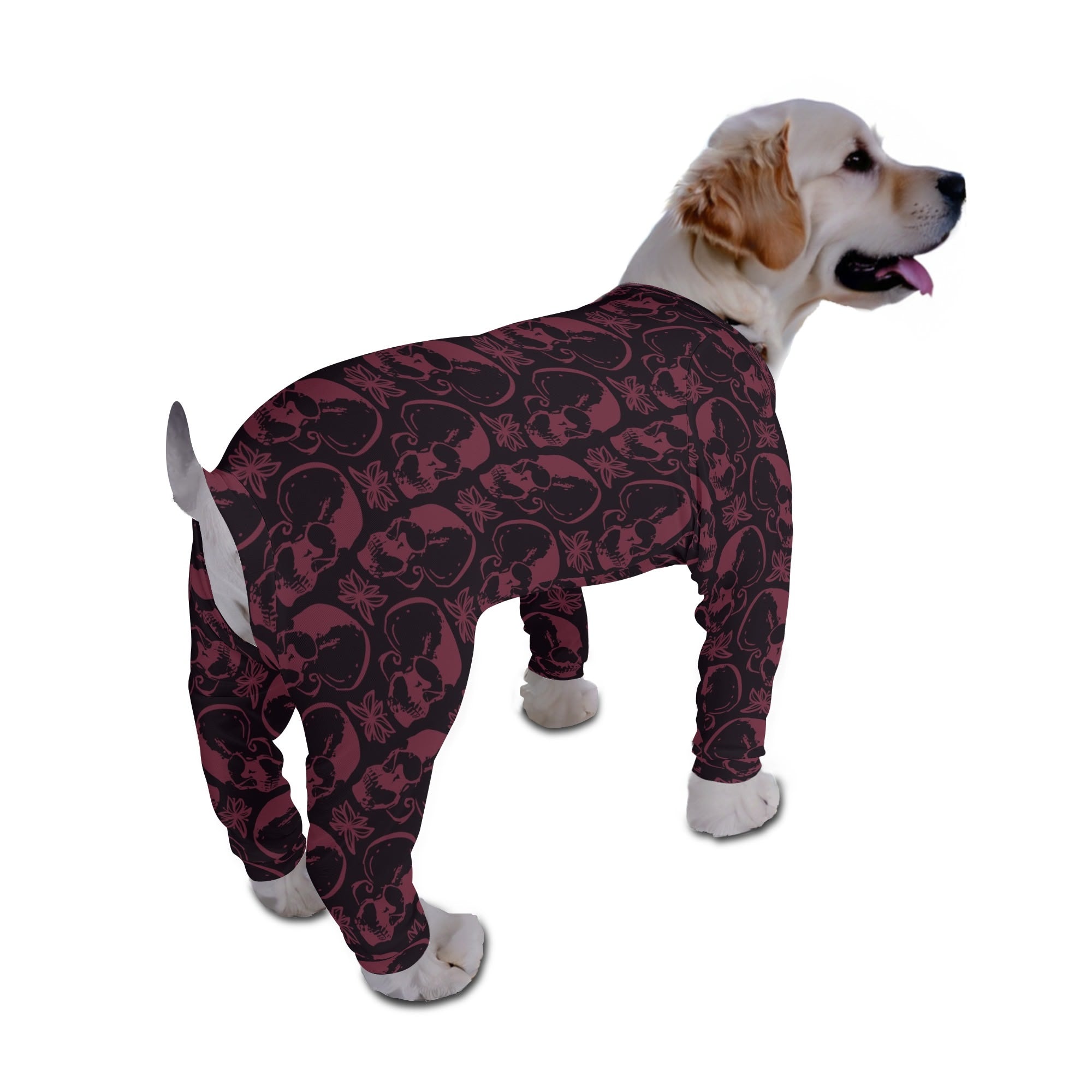 Purple Skulls Ultra Soft Dog Pajamas - Cozy Halloween Pet Costume for Small & Medium Dogs - Perfect for Nighttime, Photo Shoots & Holiday Parties