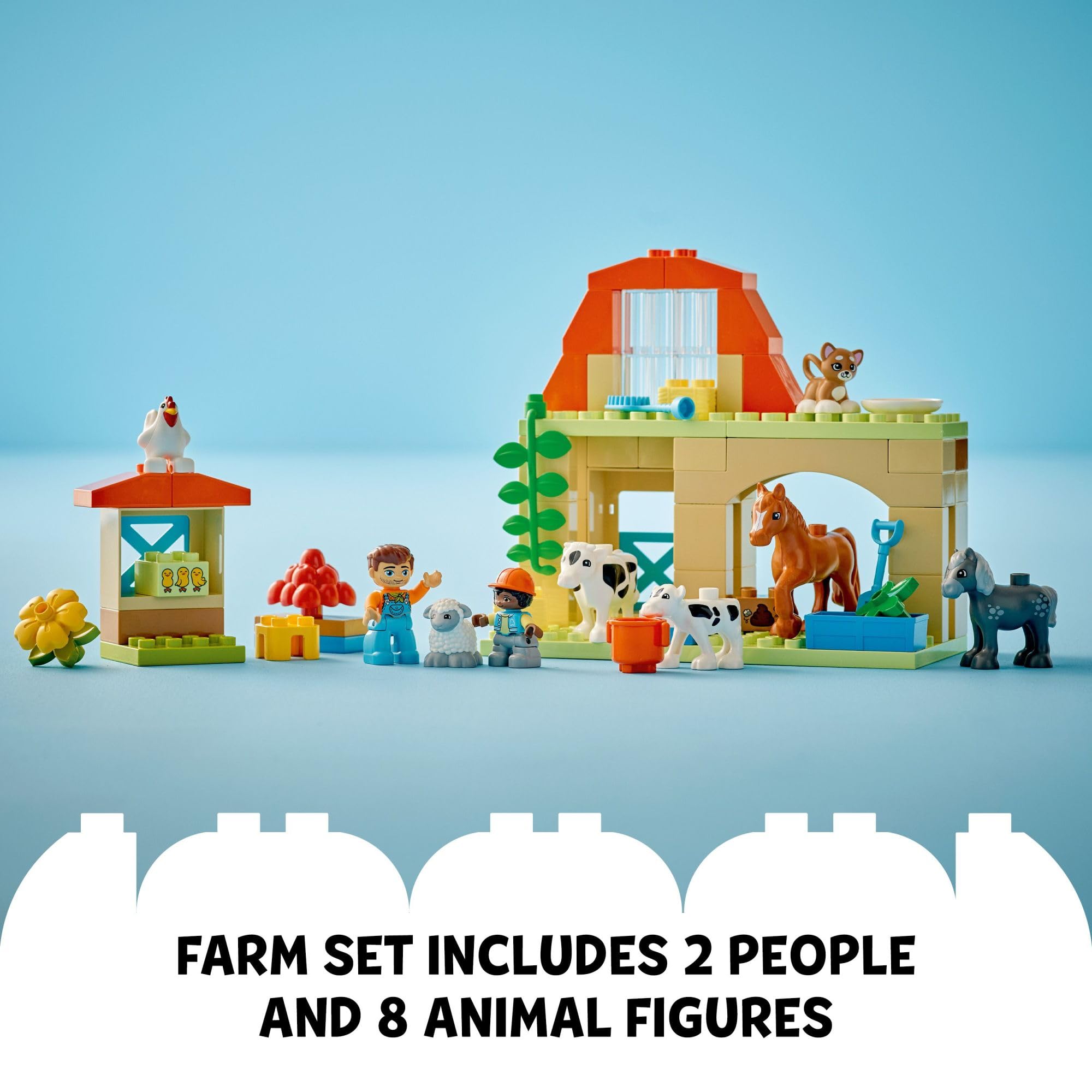 LEGO DUPLO Town Farm Animal Care Building Blocks Set - Educational Toddler Toys for Kids Ages 2-5 with Animal Figures - Pretend Play Learning Toys for Preschoolers | Perfect for Farm-Themed Playtime & Early Childhood Development
