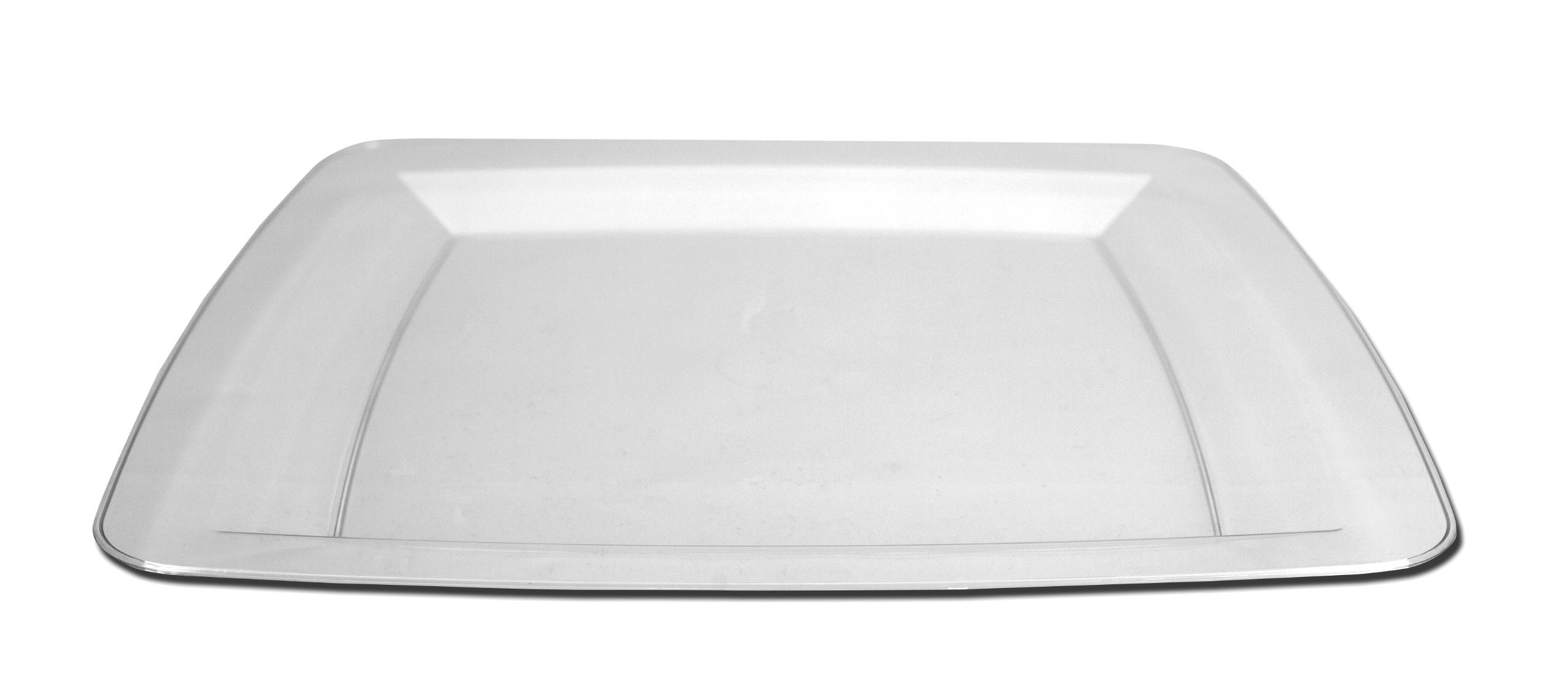 Creative Converting 8-Pack Clear Plastic Square Dinner Plates - Durable Disposable Tableware for Parties, Picnics, BBQs & Events