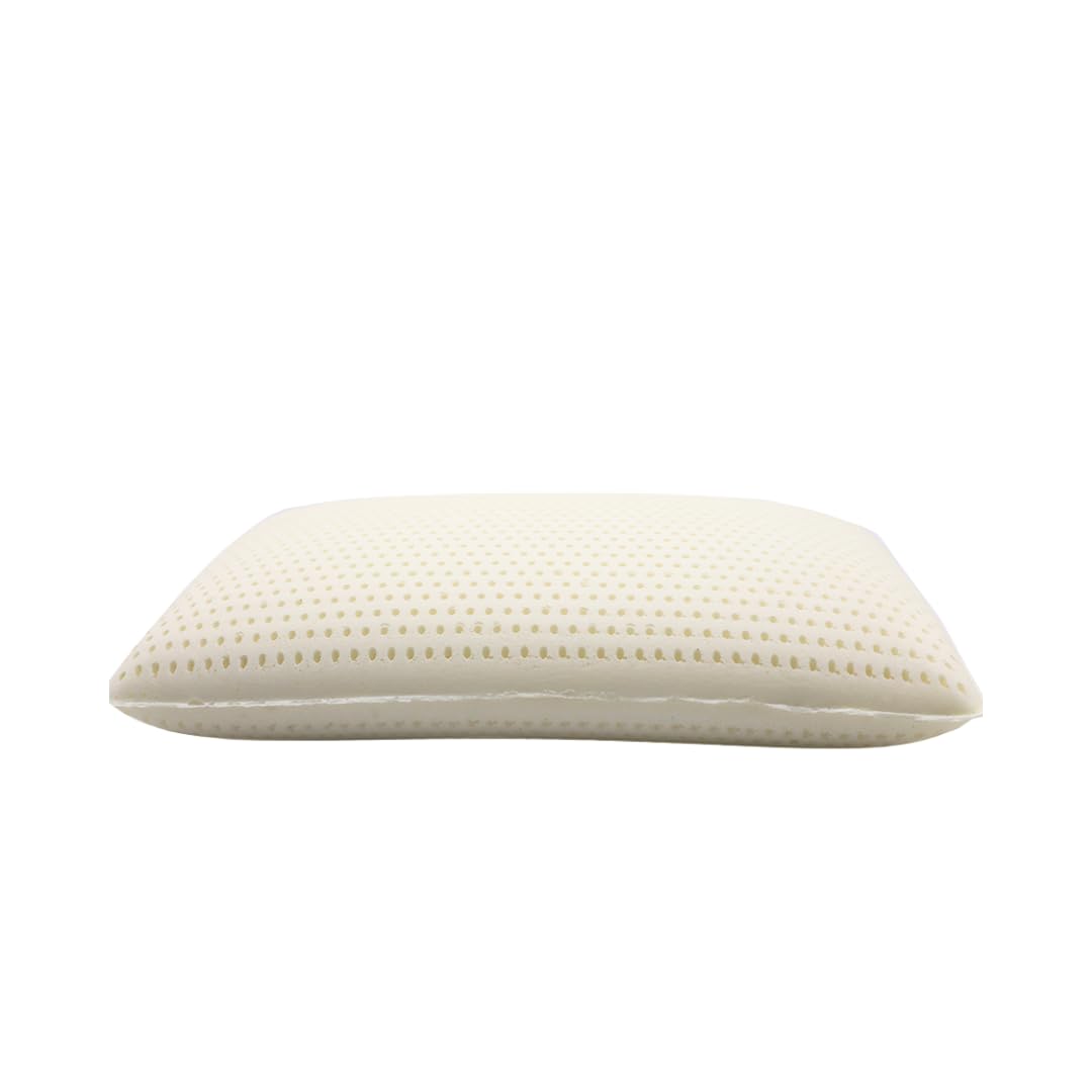 GOTS Certified Organic Talalay Latex Pillow with Organic Cotton Cover - Medium Standard Size for Neck Pain Relief & Head Support | Ideal for Side, Back & Stomach Sleepers | Perfect for Home, Office & Travel Use