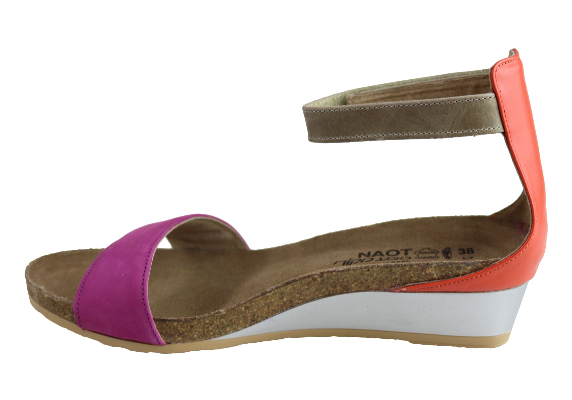 Naot Pixie Women's Leather Comfortable Cushioned Wedge Sandals - Stylish & Supportive Footwear for Walking, Travel & Summer Outfits