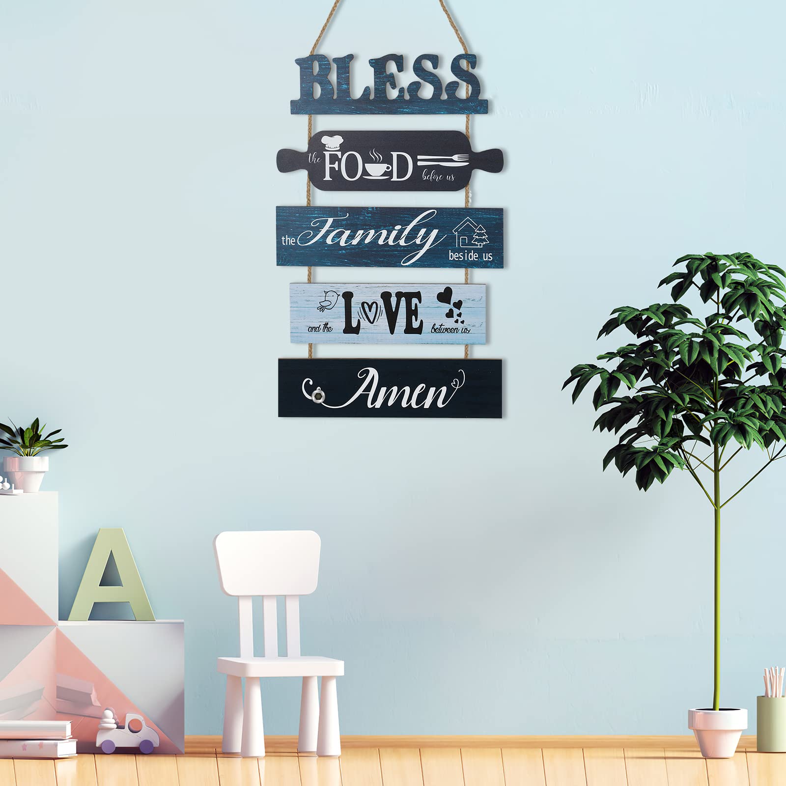 Farmhouse Kitchen Wall Decor - Rustic Wood Sign for Dining Room & Home