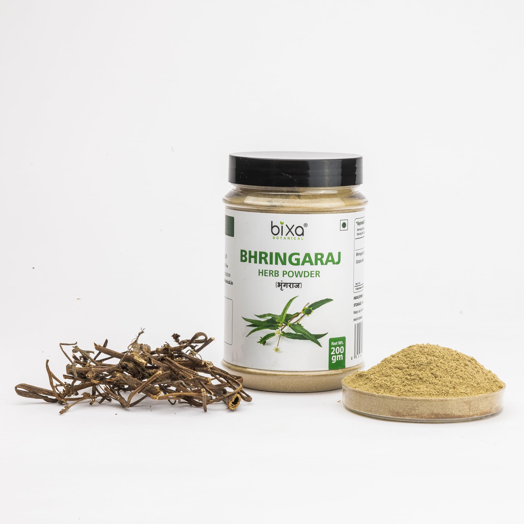 Pure Bhringaraj Powder (Eclipta Alba) 200g - 100% Natural Hair Growth Supplement for Stronger Follicles | Ayurvedic Herbal Remedy for Thicker Hair & Scalp Health | DIY Hair Masks & Ayurvedic Treatments