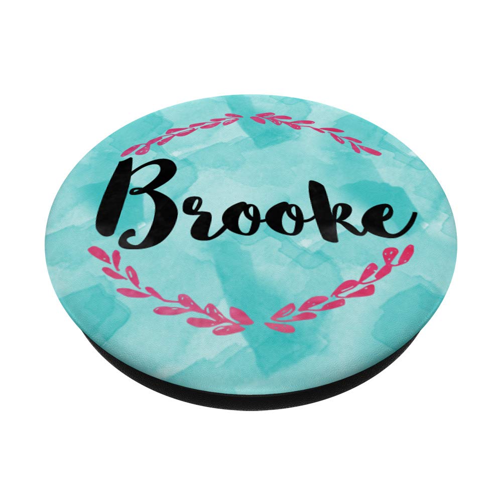 Brooke Name Personalized Watercolor PopSocket Grip & Stand for Phones & Tablets - Perfect for Home, Office, and Travel Use