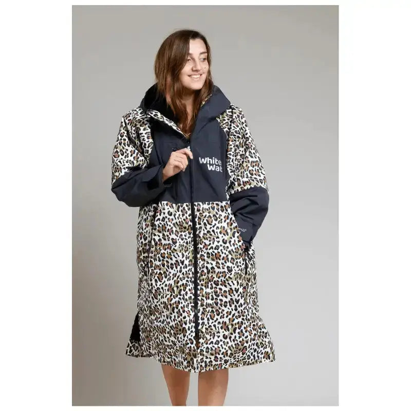 Premium Unisex Hard Shell Swimming Robe with Leopard Print - Quick Dry Beach Cover Up for Pool, Spa & Water Sports