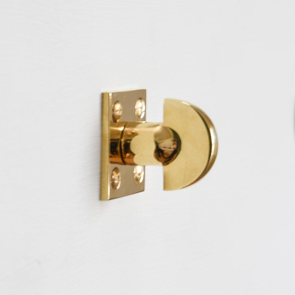 Polished Brass Bathroom Door Thumbturn Lock with Square Backplate - Secure & Stylish for Home, Office, and Commercial Spaces
