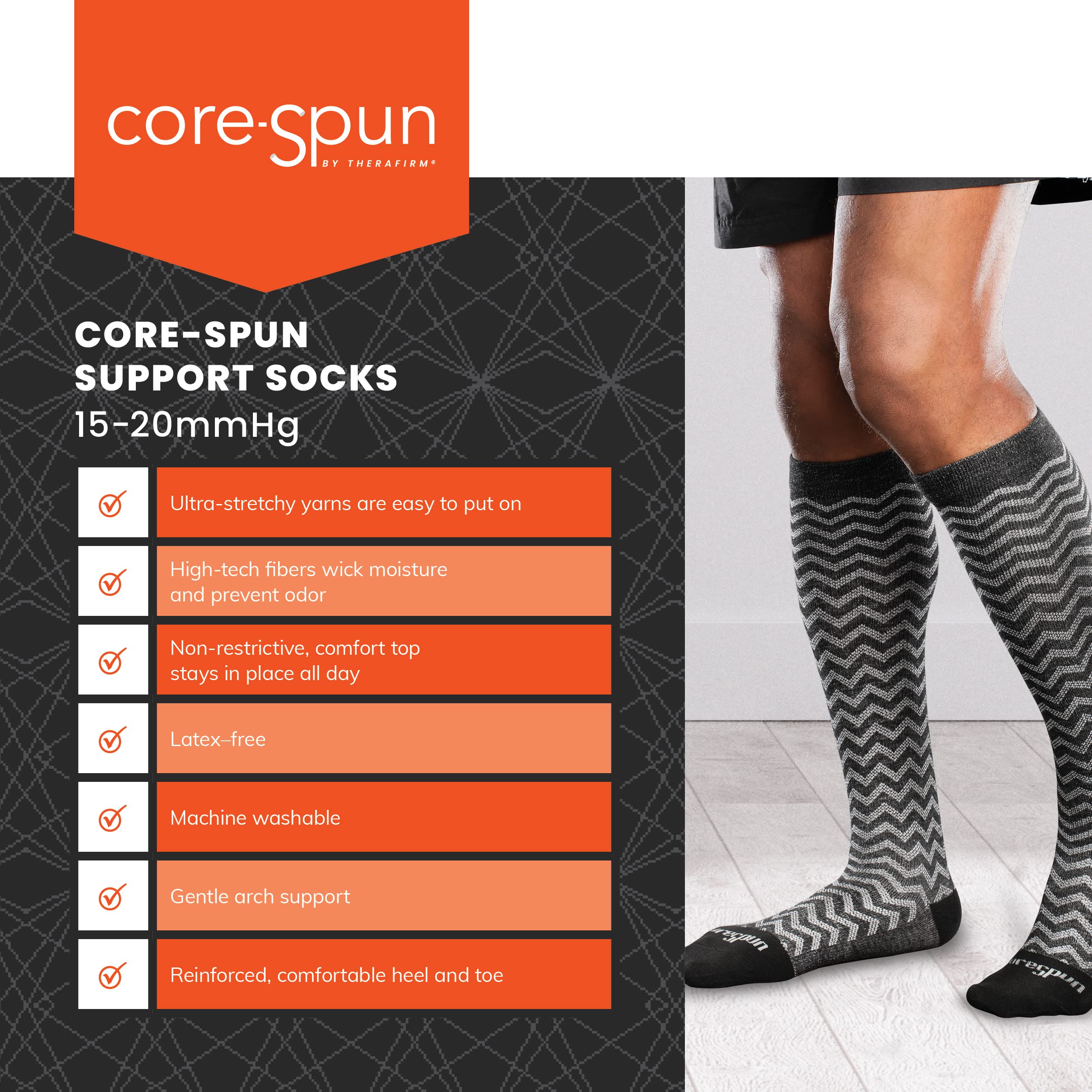 **15-20mmHg Graduated Compression Socks for Women & Men – Core-Spun Knee High Support Socks, 2-Pack – Ideal for Travel, Running & Varicose Vein Relief**