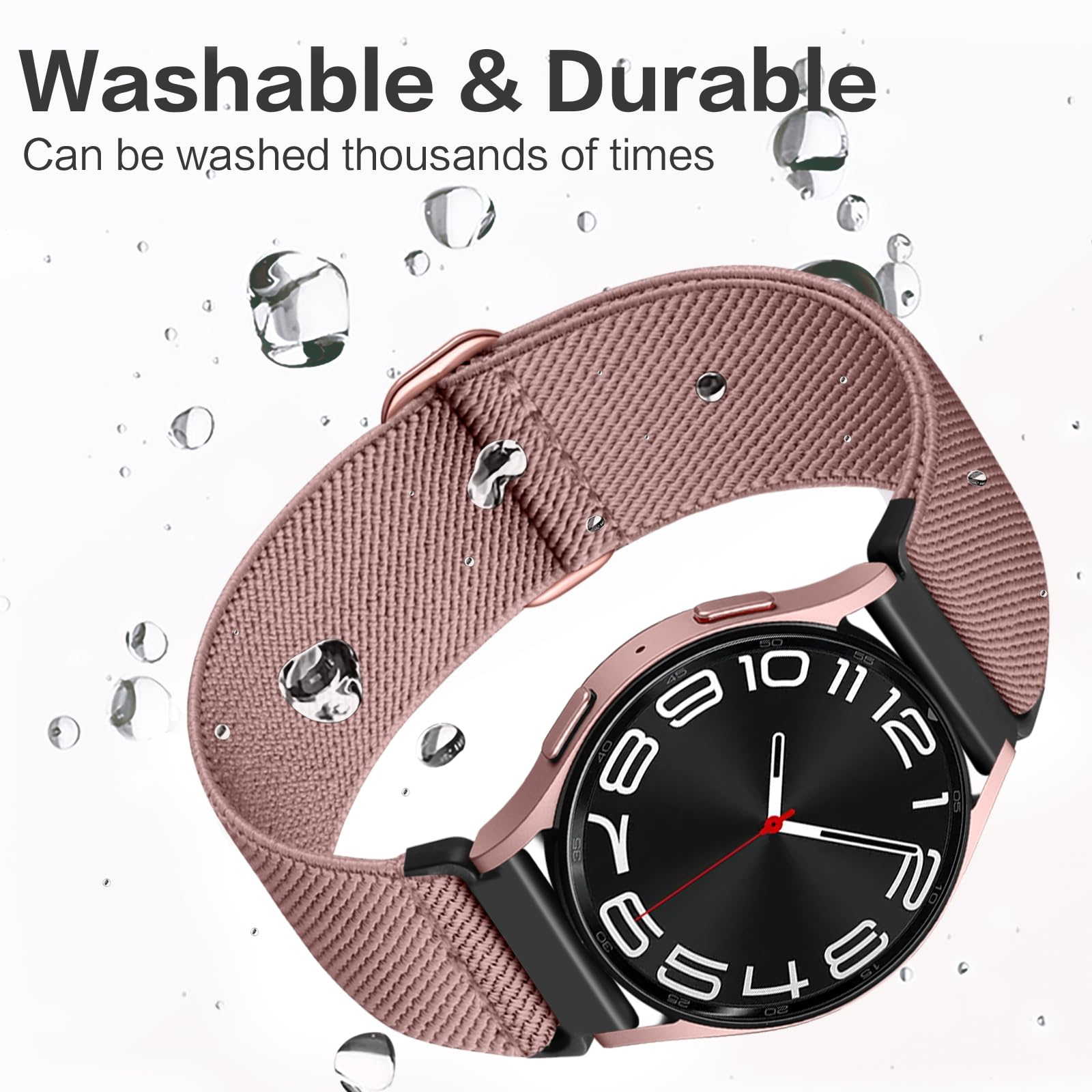 DaQin 4 Pack Stretchy Nylon Solo Loop Bands - Compatible with Samsung Galaxy Watch 7/6/5/4/Classic/Active 2/5 Pro - 20mm Soft Adjustable Sport Strap for Workout, Running & Daily Wear