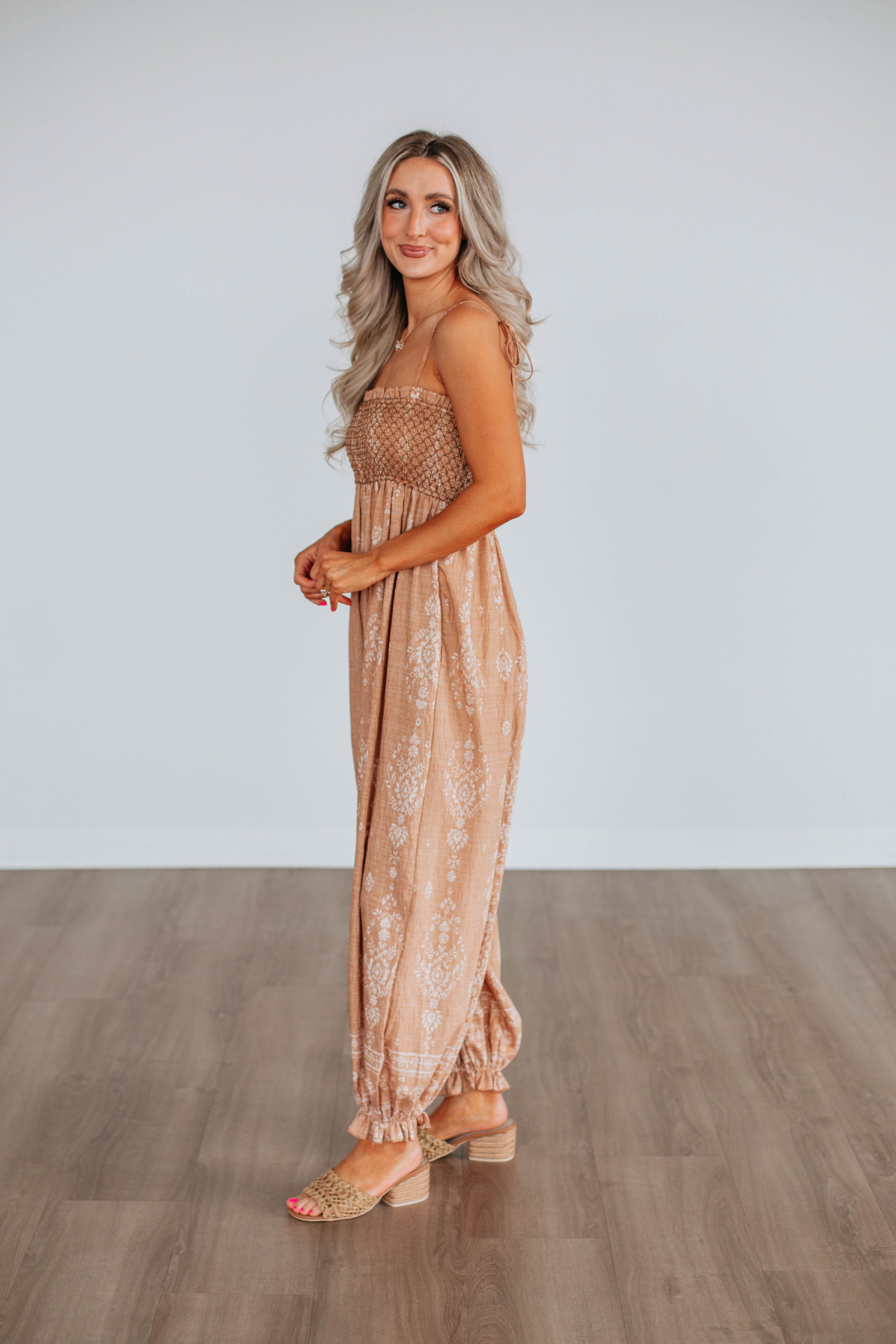 Azelia Women's Jumpsuit - Caramel Mix Color One Piece Romper | Casual Outfit for Summer, Beach, Vacation & Date Night