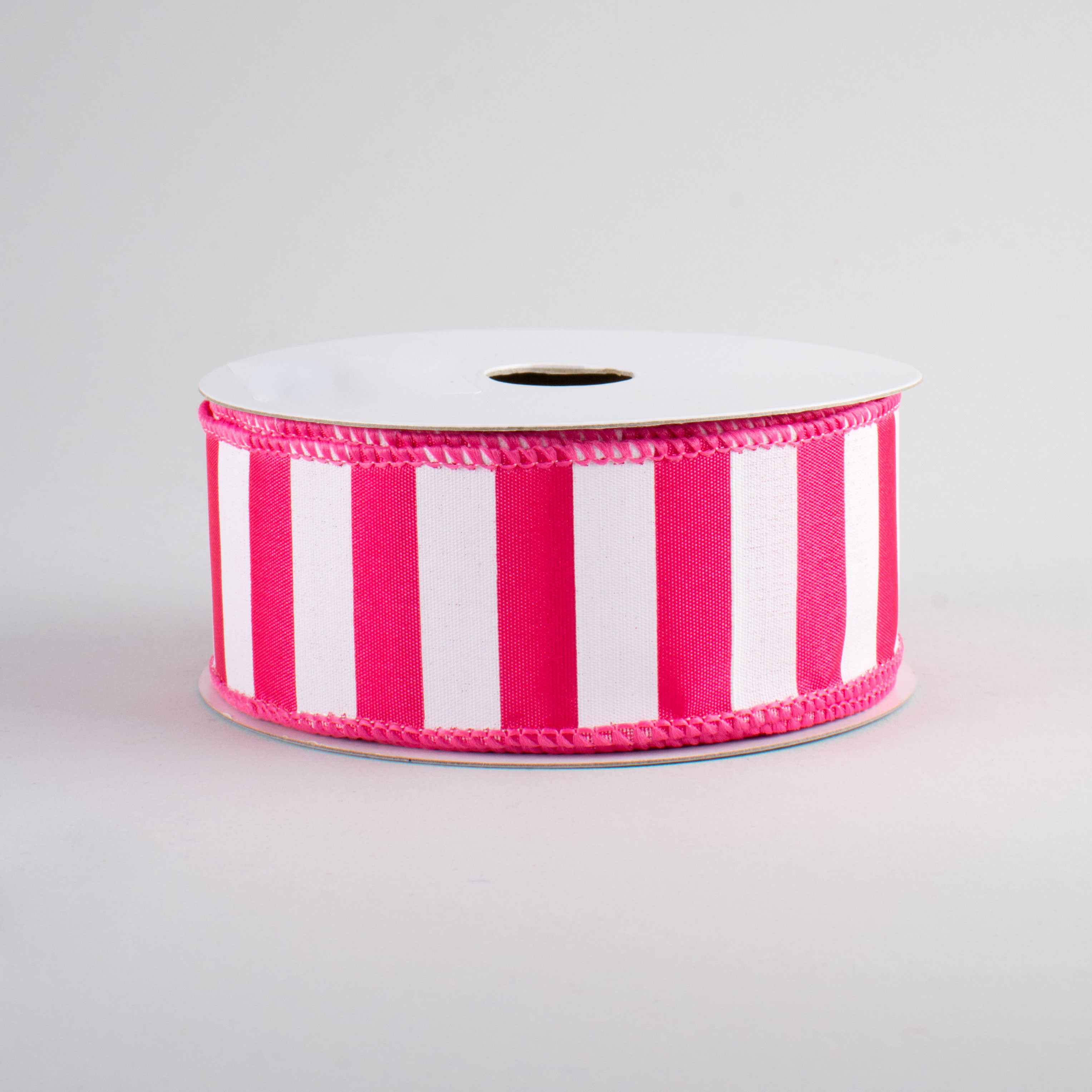1.5 Inch Medium Stripe Ribbon - Hot Pink & White - 10 Yards Bulk Roll for Gift Wrapping, DIY Crafts, Hair Bows, Party Decorations