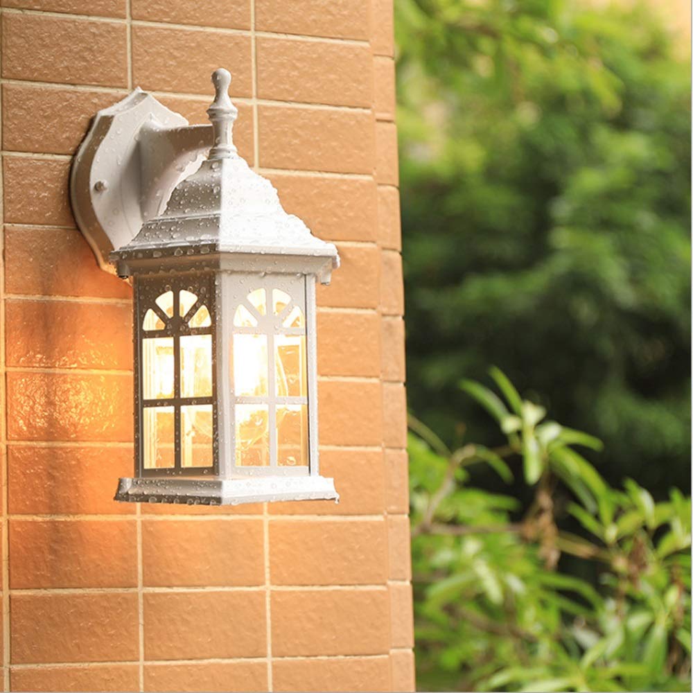 Modern Matte White Outdoor Wall Light - European Style Aluminum Wall Sconce for Balcony, Yard & Villa - Weatherproof Easy Install Wall Mounted Lighting Fixture | Perfect for Patio, Garden & Exterior Home Decor