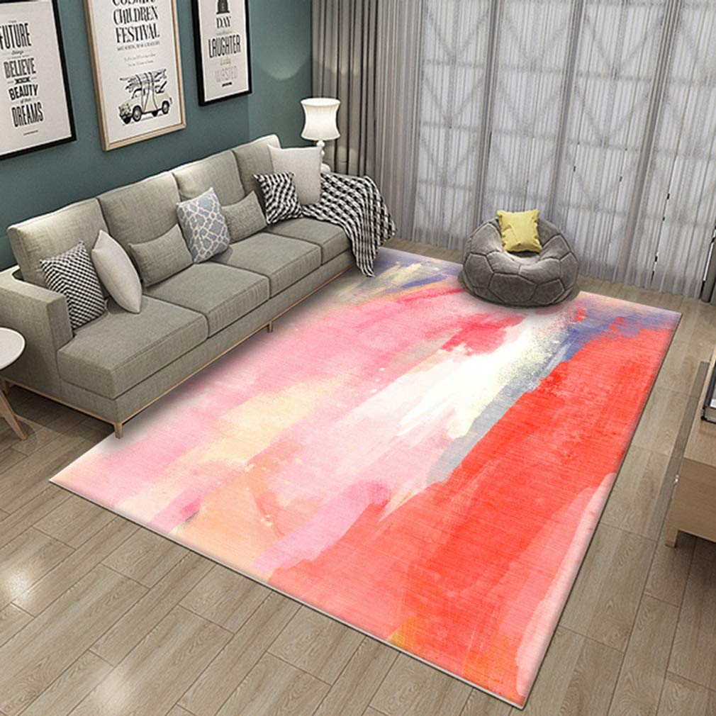 Soft Abstract Art Area Rug - Non-Slip Fleece Carpet for Living Room, Bedroom & Nursery - Modern 3D Nordic Design Indoor/Outdoor Rug (2.6'x5.2') - Perfect for Kids Crawling, Home Decor & Cozy Floor Mats