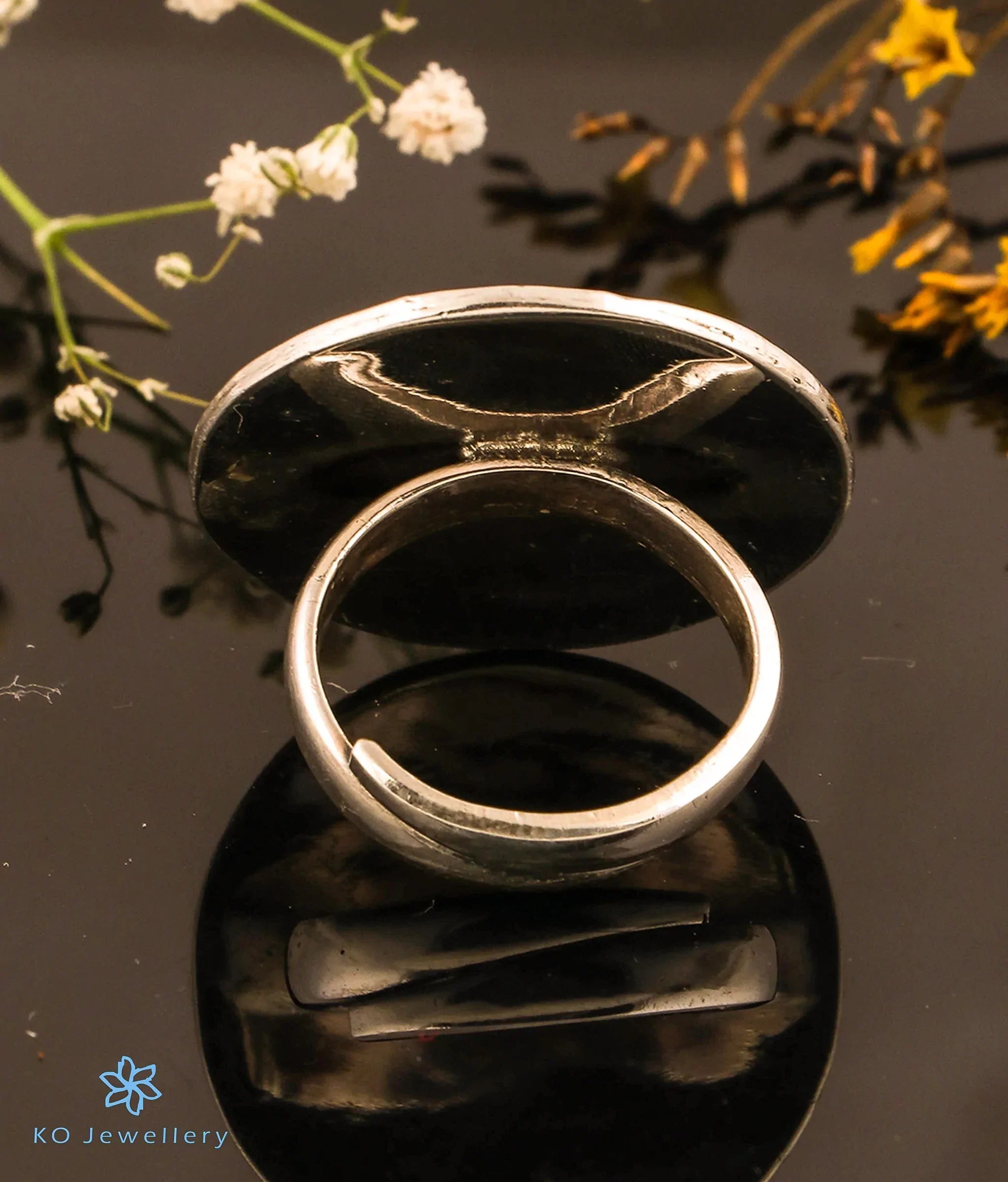 Chakra Silver Statement Open Finger Ring for Women - Spiritual Healing Jewelry for Meditation, Yoga & Boho Fashion