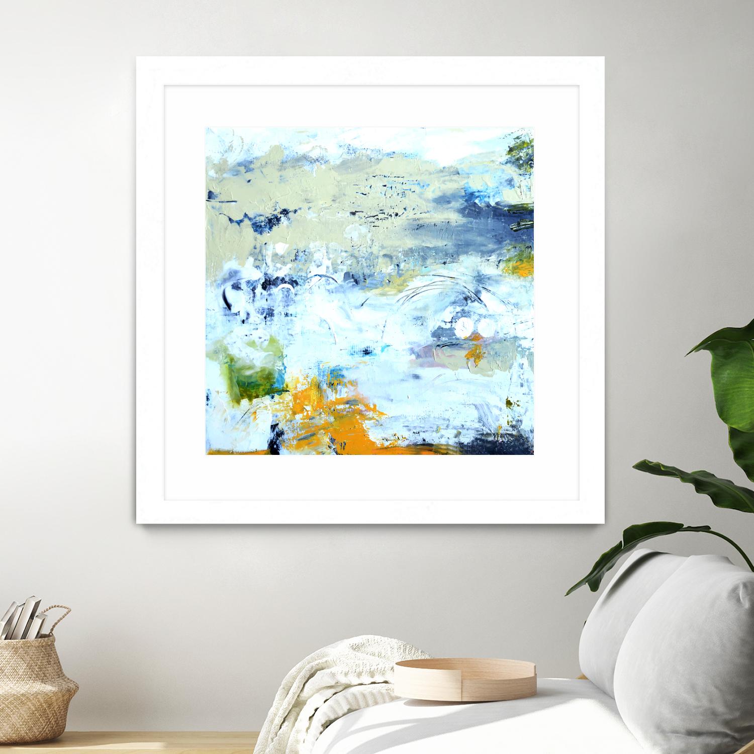 Abstract Beach Wall Art - Modern Coastal Decor for Living Room, Bedroom & Office - Handmade Canvas Painting - Perfect for Home, Vacation House & Airbnb Stays