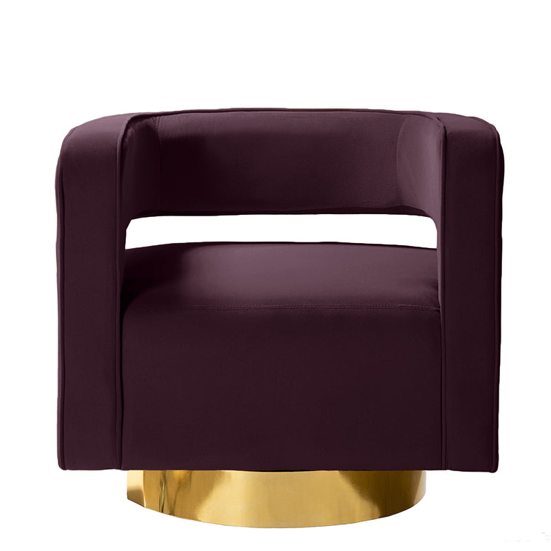 Agata Velvet Swivel Barrel Armchair - Modern Velvet Accent Chair with 360° Rotation for Living Room, Bedroom & Office