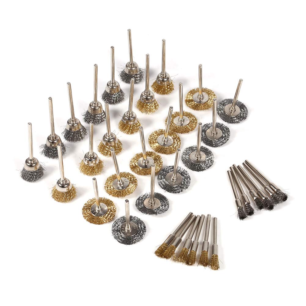 36PCS Wire Wheel Drill Brush Set for Angle Grinder - Rust Removal & Metal Polishing Kit - Perfect for Automotive, Woodworking & DIY Projects