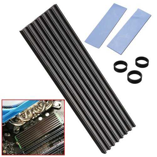 High-Performance Aluminum Cooling Heat Sink with Thermal Pad for SM961/960PRO M.2 NVMe SSD (2280) - Black | PC Gaming & Workstation Cooling Solution