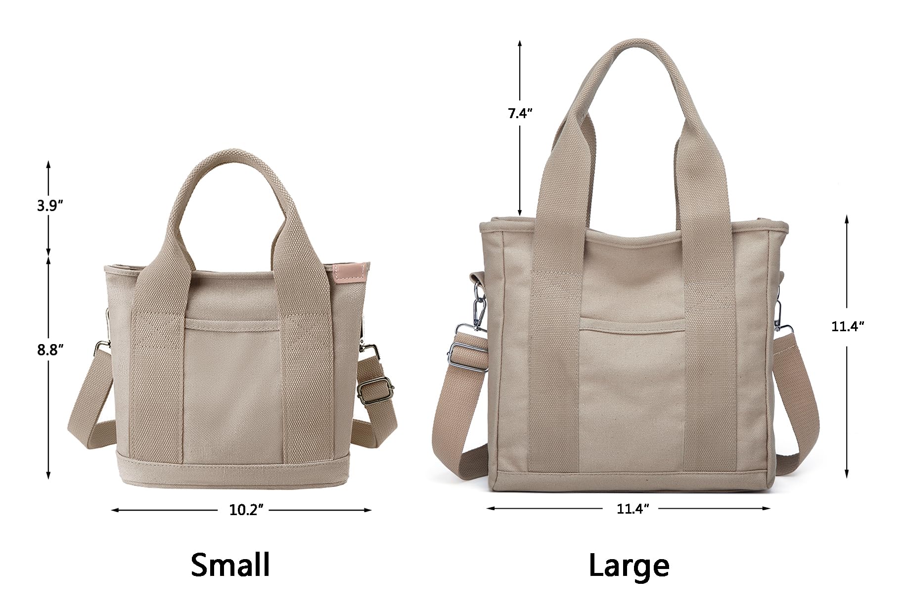 Stylish Canvas Tote Bag with Zipper for Women - Crossbody Shoulder Bag, Satchel Hobo & Messenger Purse 2024 | Perfect for Work, Travel & Everyday Use
