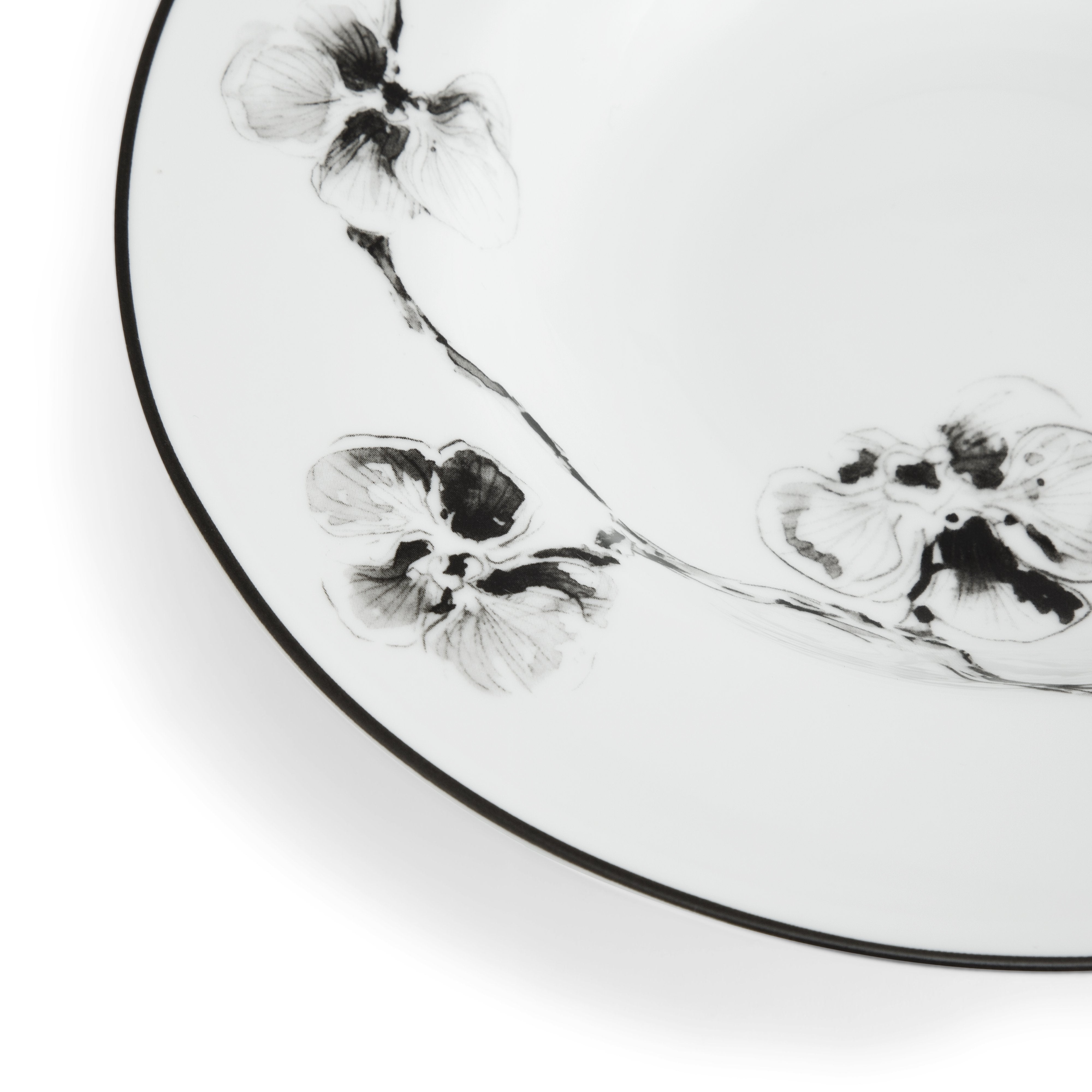 Premium Black Orchid Porcelain Dinnerware Set - Elegant 16-Piece Tableware for Fine Dining, Parties & Special Occasions