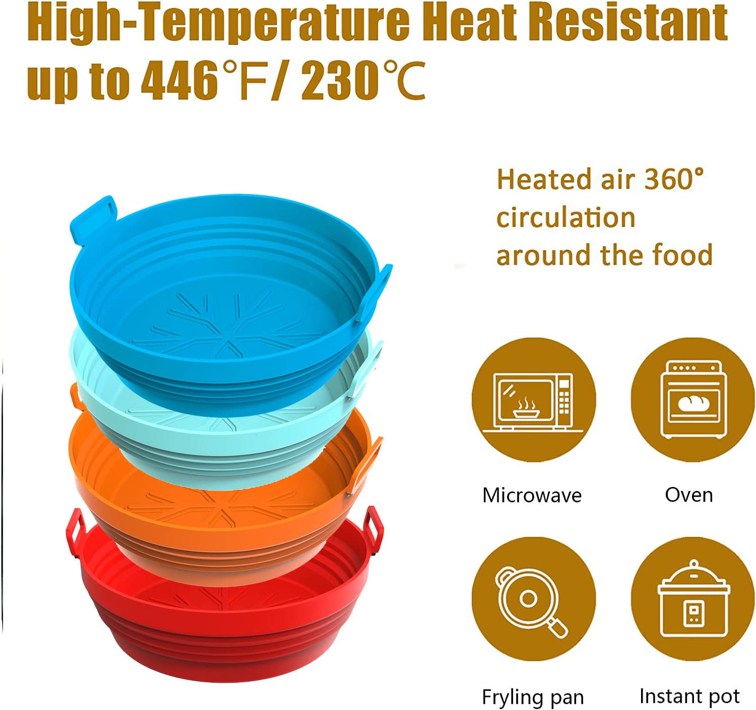 8 Inch Collapsible Silicone Air Fryer Basket - Space Saving Non-Stick Pot for Air Fryer Oven, Christmas Snowflake Design - Perfect for Baking, Roasting & Meal Prep at Home