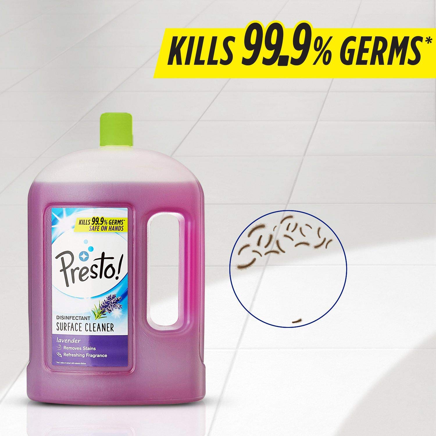 Presto! Lavender Disinfectant Surface & Floor Cleaner 2L + Lemon Bathroom Disinfectant Cleaner 1L - Multi-Purpose Cleaning Kit for Home, Kitchen & Bathroom - Kills 99.9% Germs & Bacteria