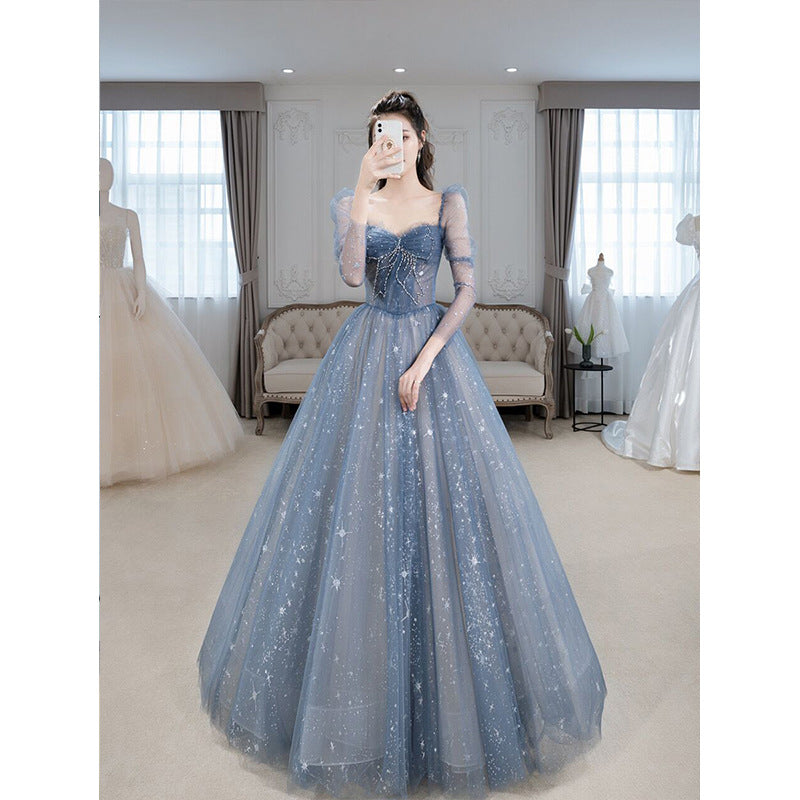 Blue A-Line Tulle Prom Dress with Sweetheart Neckline | Shiny Formal Party Gown for Sweet Princess | Perfect for Prom, Homecoming, Quinceañera & Special Occasions