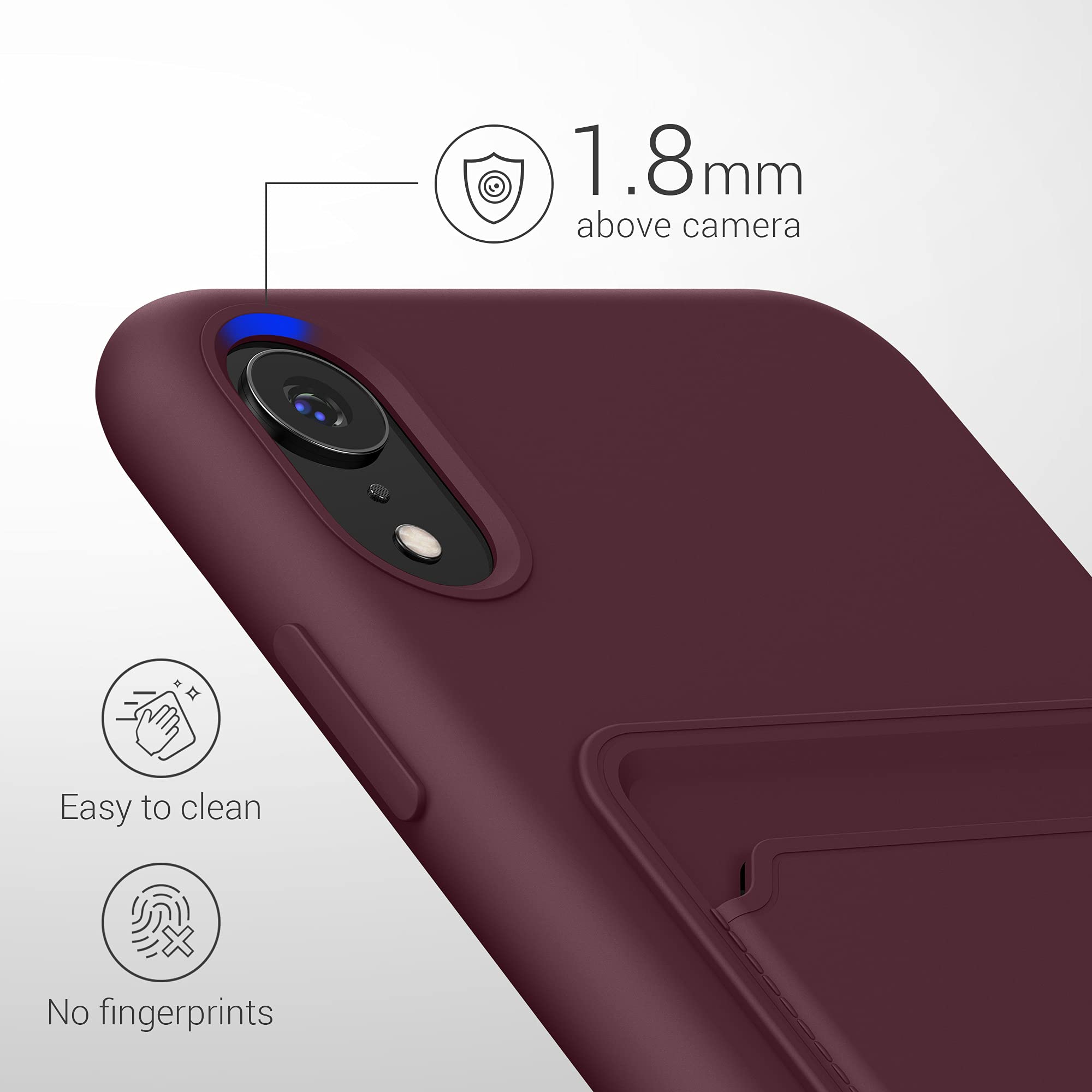 kwmobile TPU Phone Case Compatible with Apple iPhone XR - Slim Protective Cover with Credit Card Holder (Tawny Red) - Perfect for Everyday Use, Travel & Hands-Free Convenience
