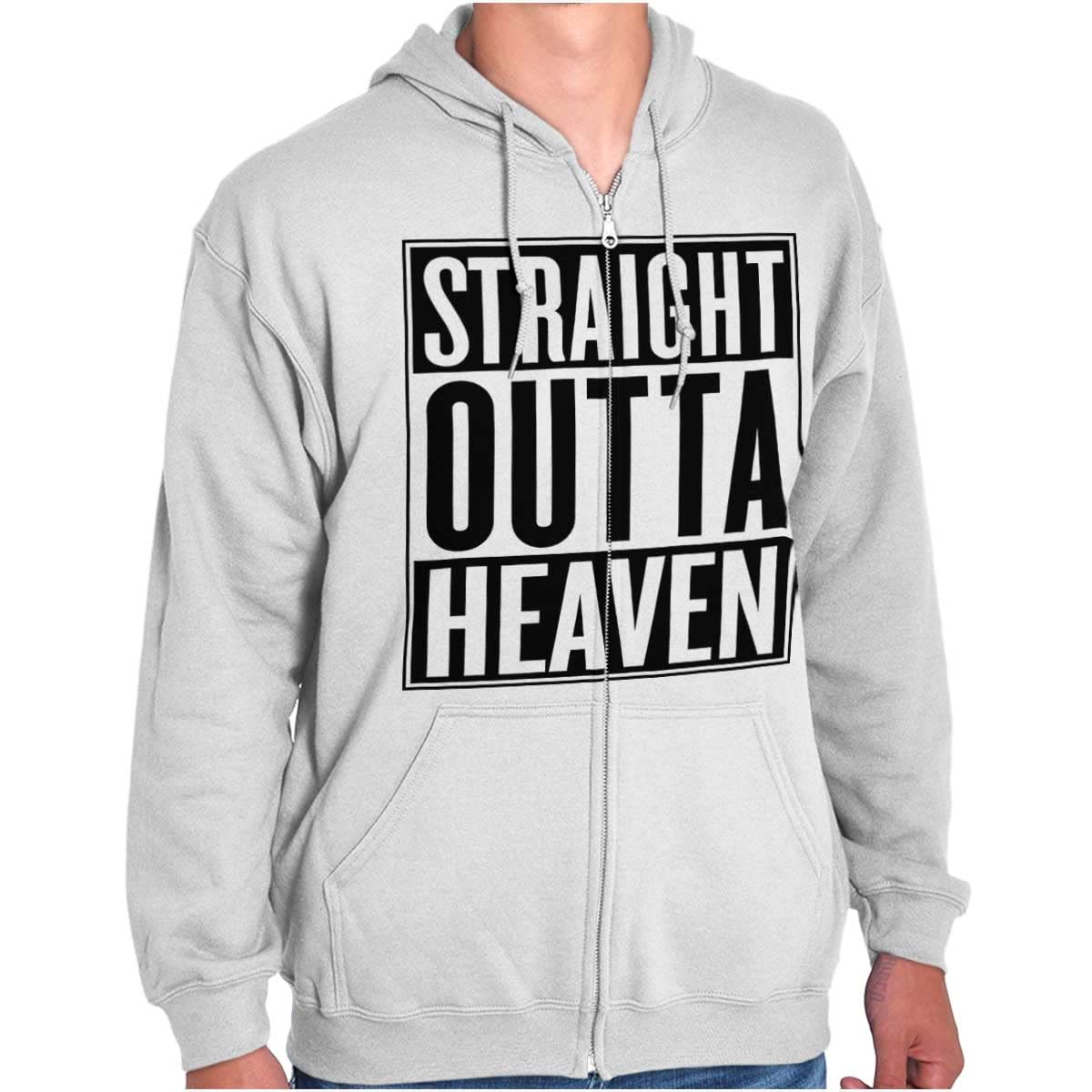 Straight Outta Heaven Gangsta Zip Up Hoodie for Men & Women - Stylish Streetwear for Urban Fashion & Casual Outfits