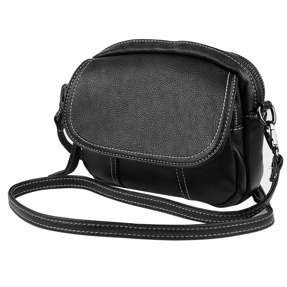 Stylish Women's Cross-Body Bag & Clutch Purse in True Black - Medium Size for Everyday Use, Date Night & Travel Accessories