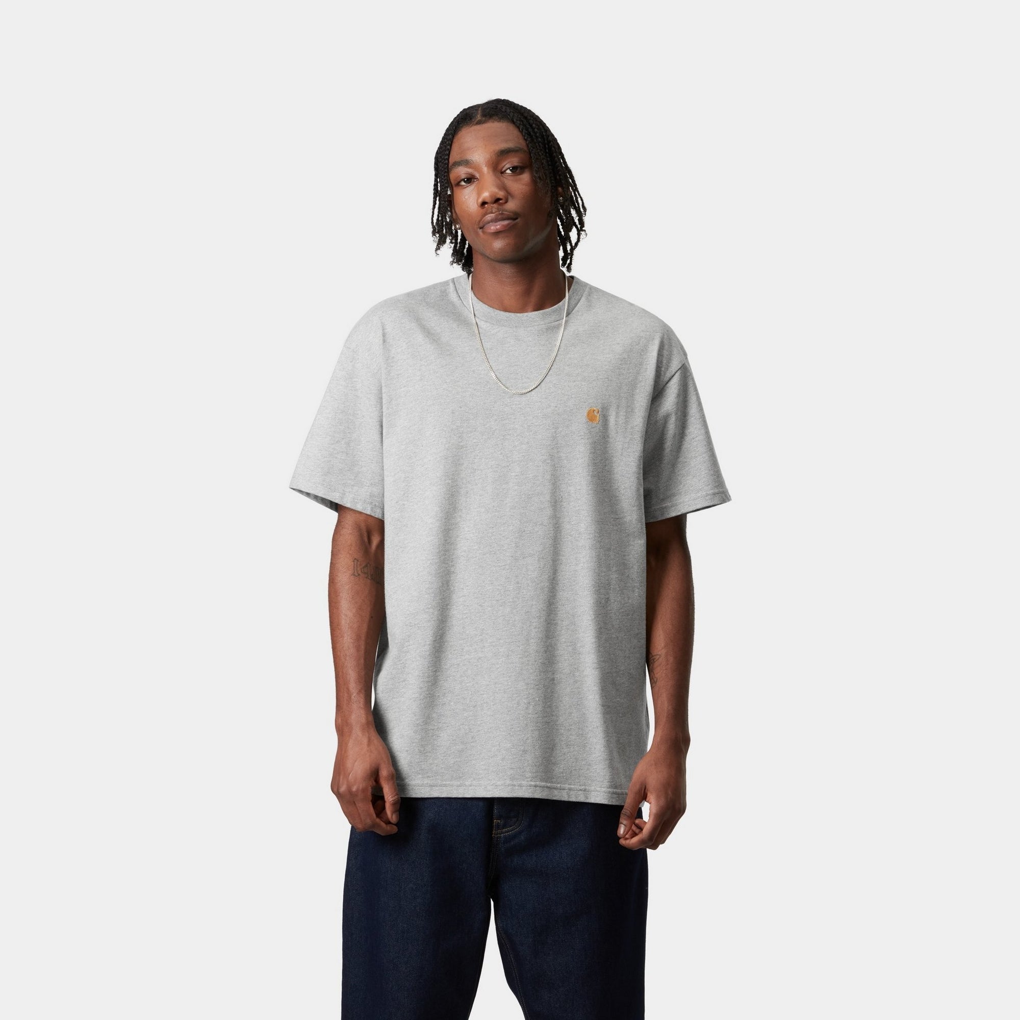 Chase T-Shirt for Men & Women | Soft Grey Heather Cotton Tee | Casual Wear, Street Style, Everyday Outfit