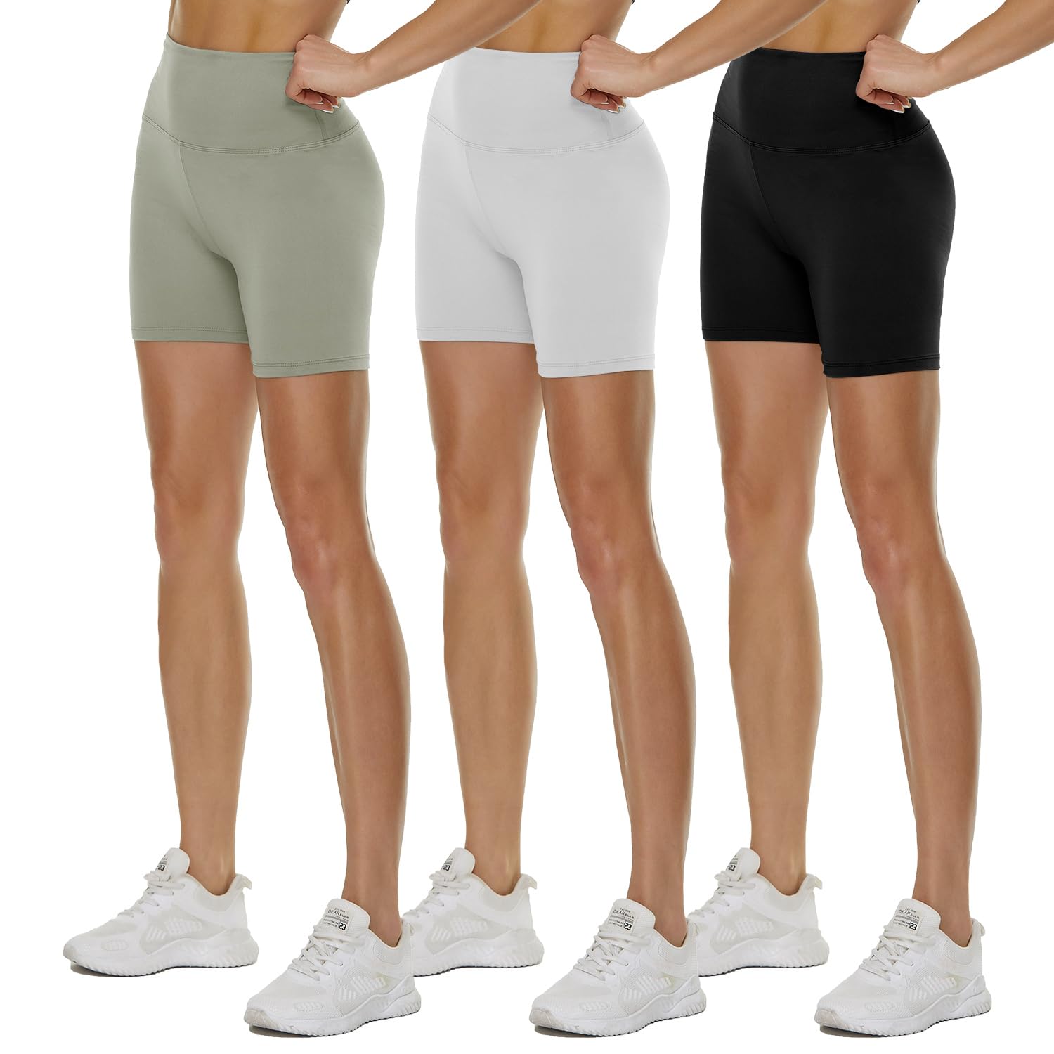3 Pack High Waisted Biker Shorts for Women – 3