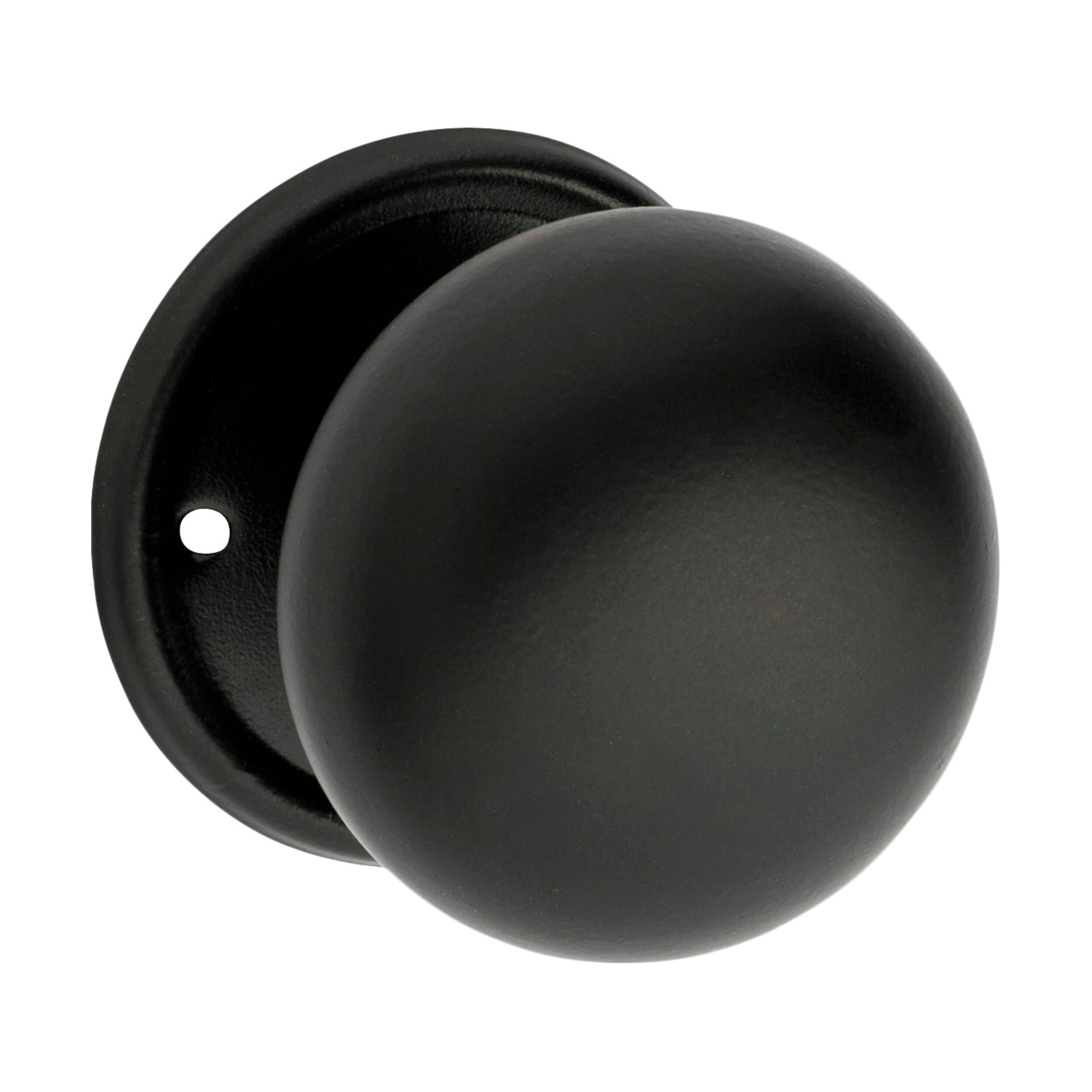 Matte Black Round Door Knob Set - 0930 Plain Rose Design (D54xP53mm BP54mm) - Perfect for Bedroom, Bathroom & Interior Doors