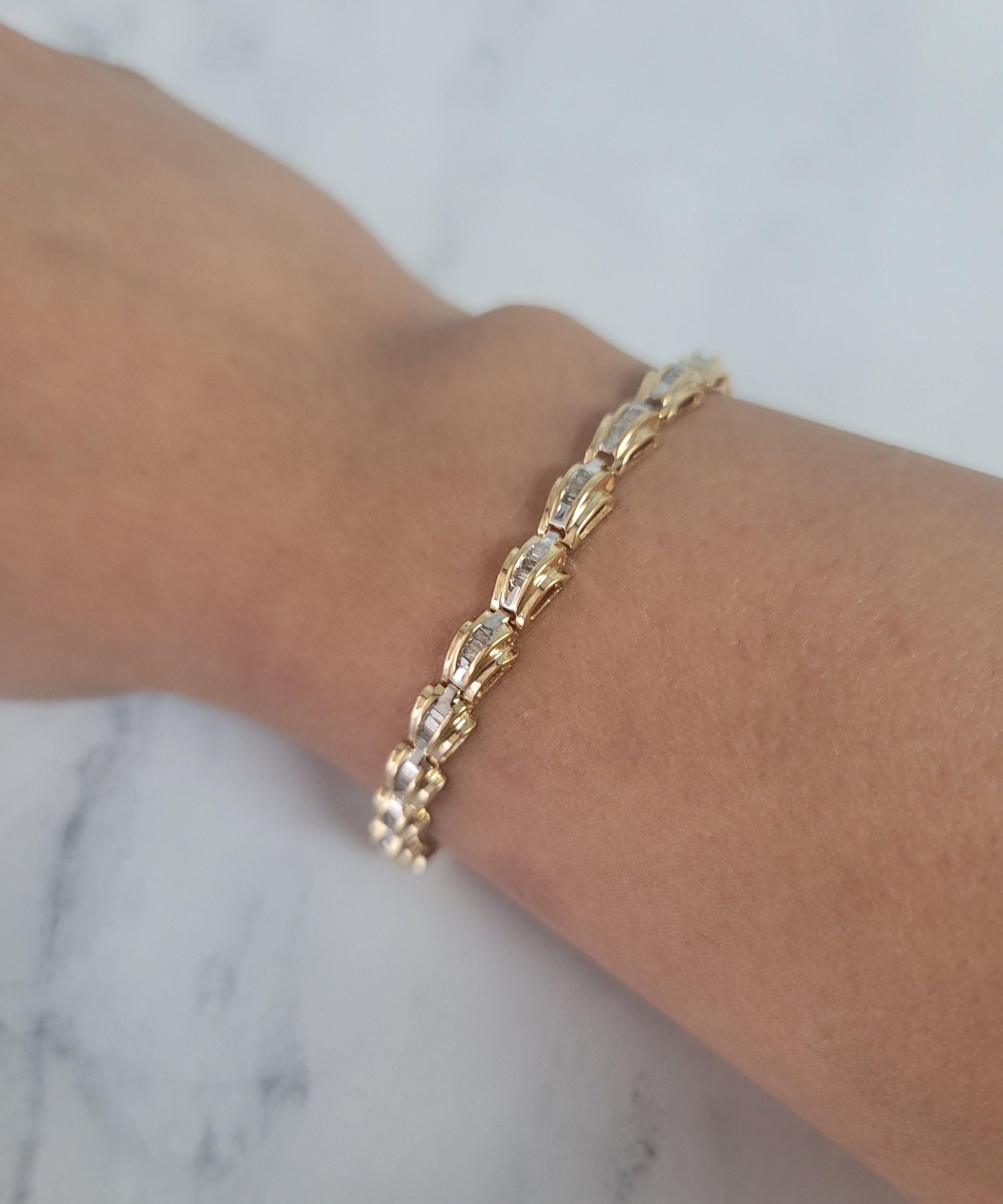 3 Carat Baguette Diamond Tennis Bracelet for Women - 14K White Gold Luxury Stackable Bracelet - Perfect for Weddings, Anniversaries & Special Occasions