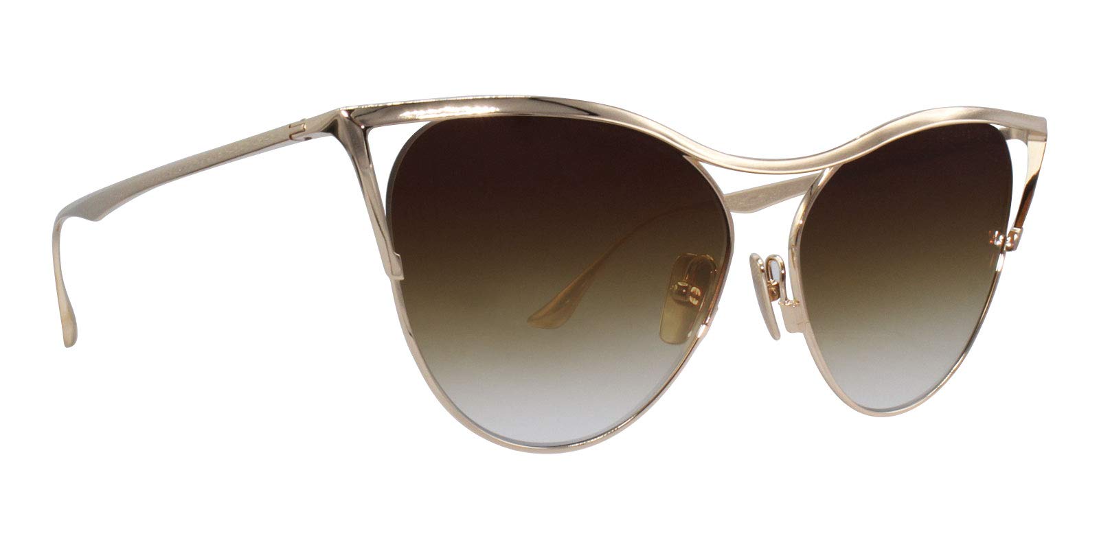 Dita Revoir Gold Oval Women's Sunglasses 59mm - UV Protection, Fashionable & Lightweight for Outdoor Activities, Beach, Driving & Travel