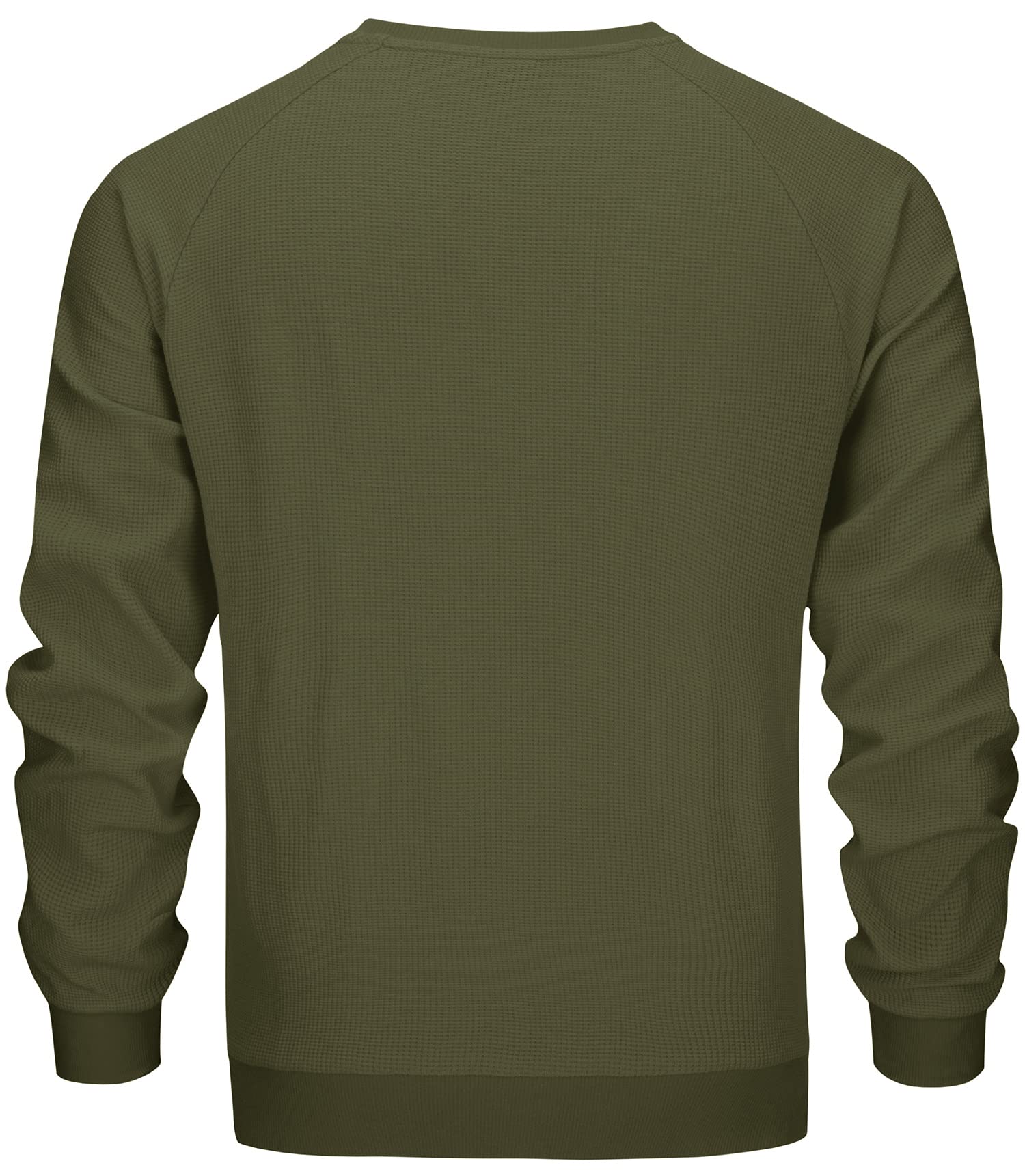 TACVASEN Men's Waffle Knit Crewneck Sweatshirt - Lightweight Long Sleeve Pullover for Casual Wear | Perfect for Outdoor Activities, Lounge & Everyday Comfort